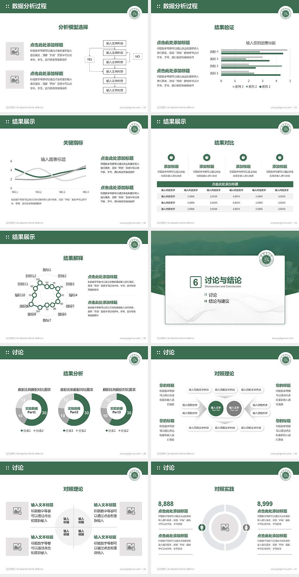 吉首大学张家界学院论文答辩标准PPT模板4:3格式幻灯片预览图5