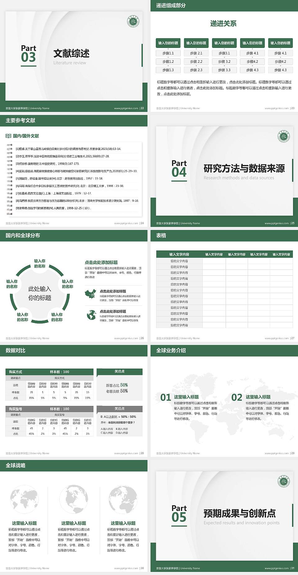 吉首大学张家界学院硕士研究生/本科生毕业论文答辩/开题报告通用PPT模板下载4:3格式幻灯片预览图4