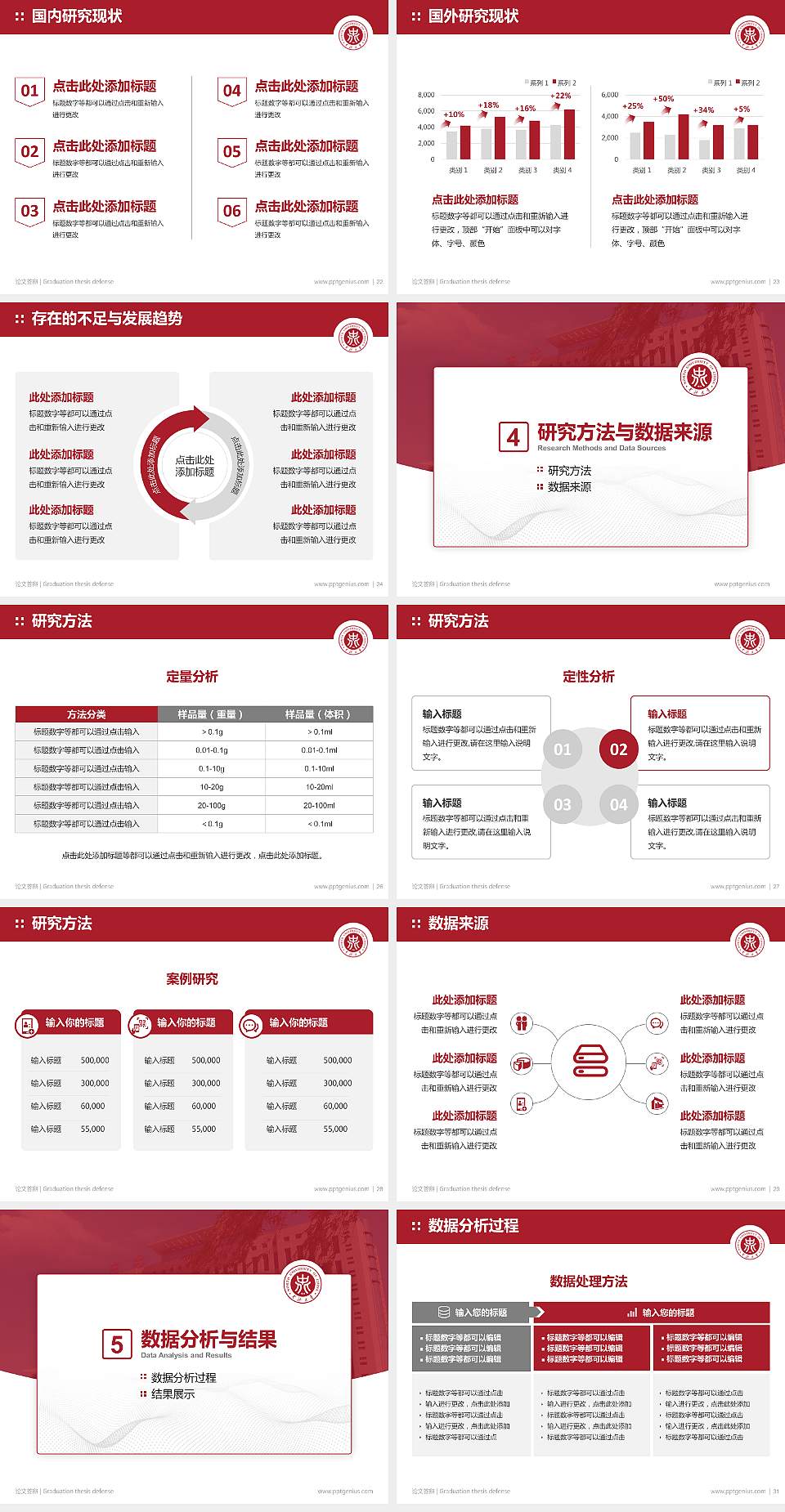 中北大学论文答辩标准PPT模板4:3格式幻灯片预览图4