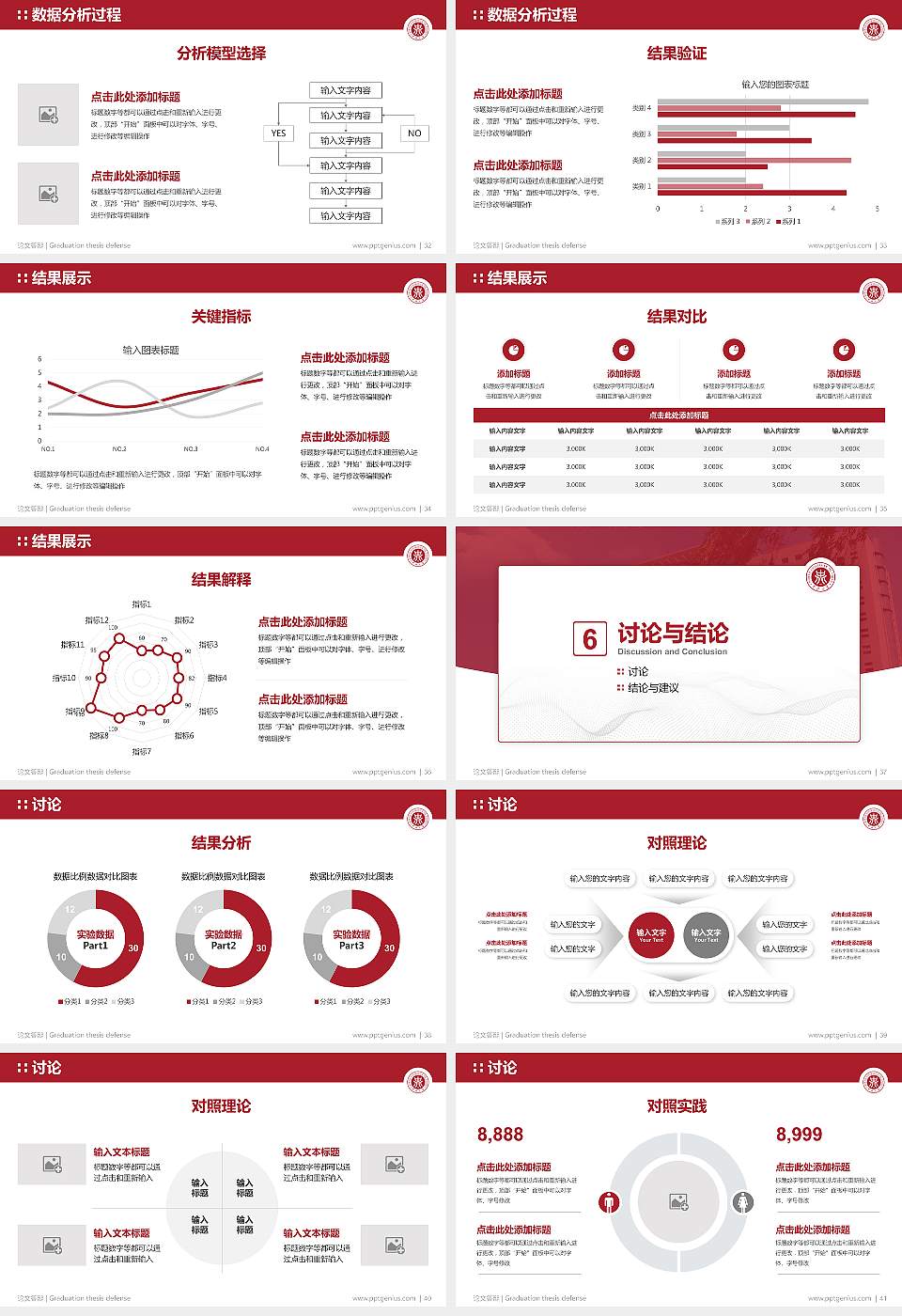 中北大学论文答辩标准PPT模板16:9格式幻灯片预览图5