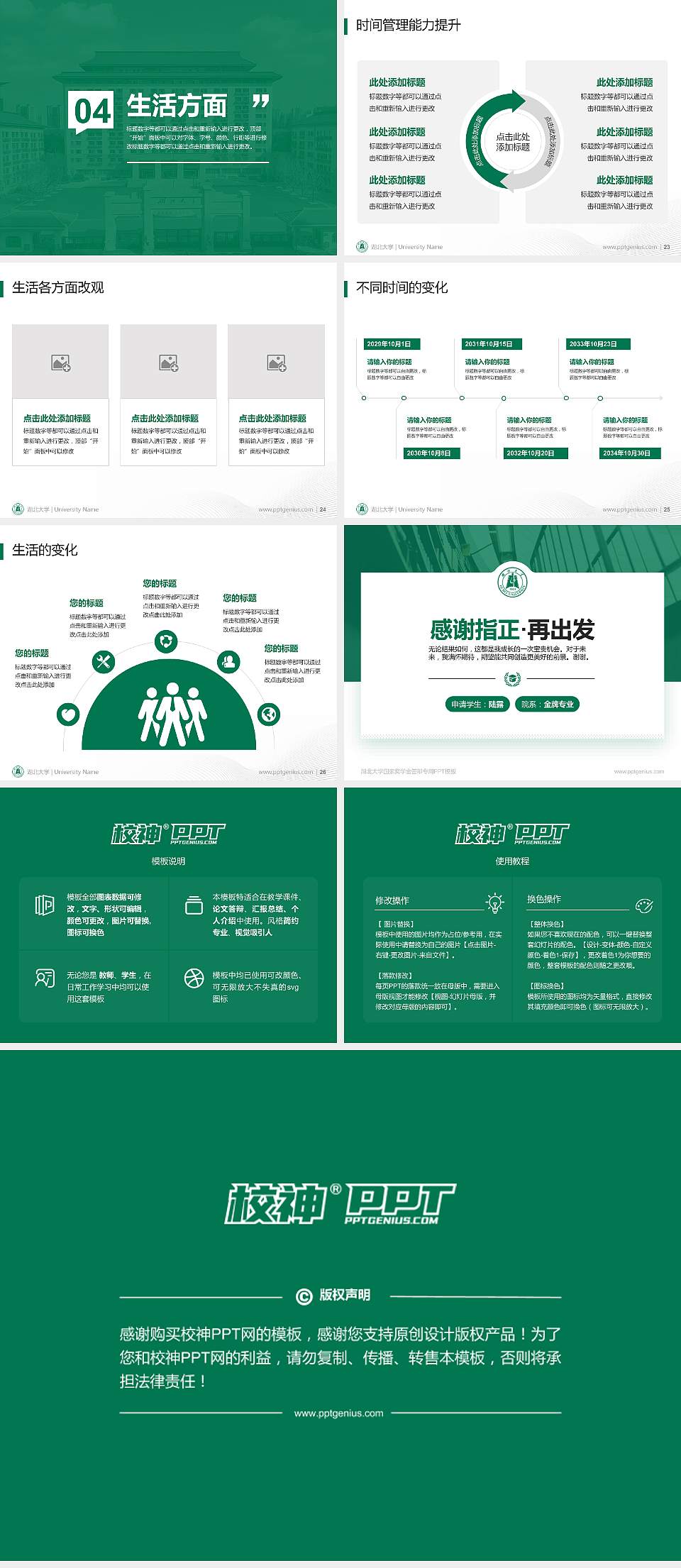 湖北大学专用国家奖学金答辩PPT模板4:3格式幻灯片预览图4