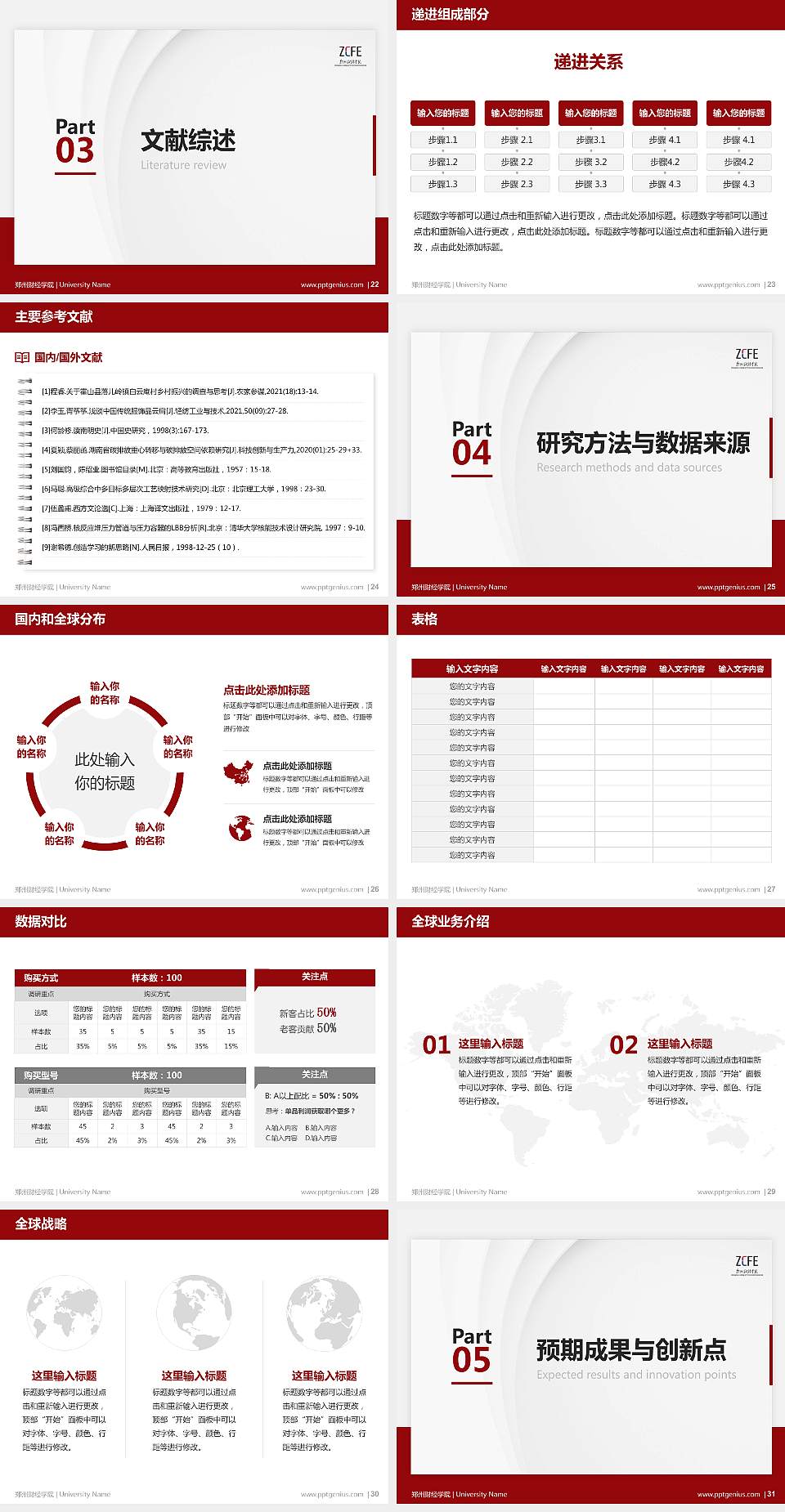 郑州财经学院硕士研究生/本科生毕业论文答辩/开题报告通用PPT模板下载4:3格式幻灯片预览图4