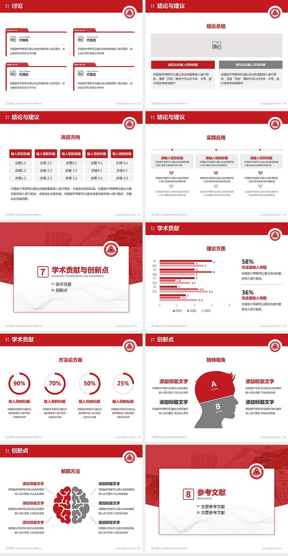 深圳职业技术大学论文答辩标准PPT模板4:3格式幻灯片预览图6