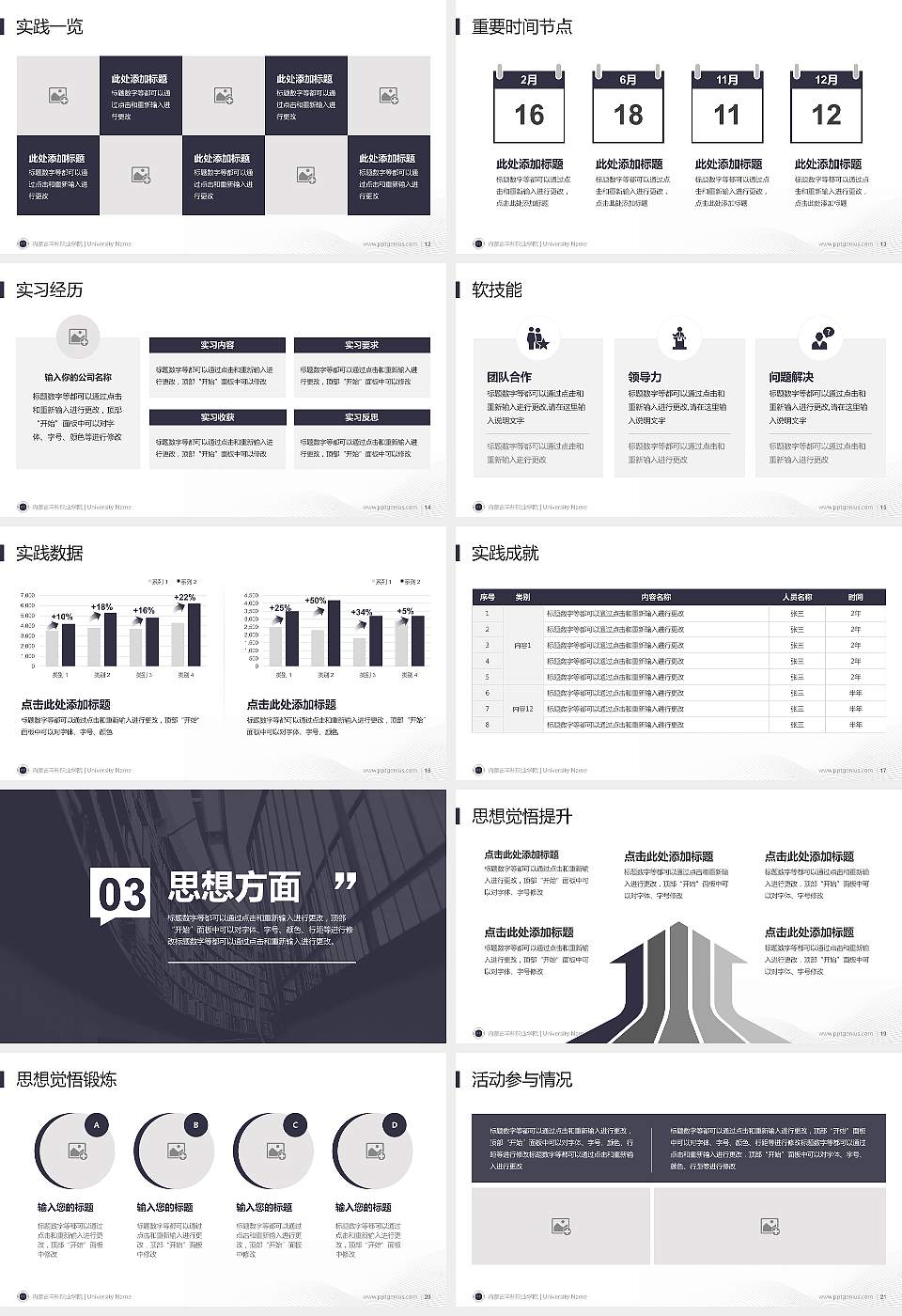 内蒙古丰州职业学院专用国家奖学金答辩PPT模板16:9格式幻灯片预览图3