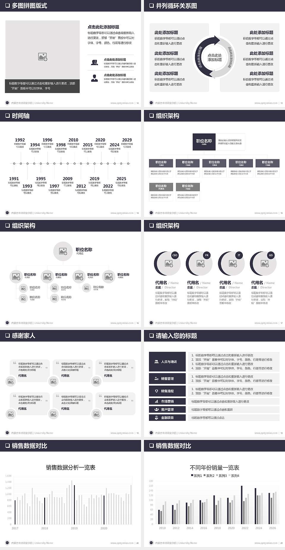 内蒙古丰州职业学院PPT模板下载4:3格式幻灯片预览图3