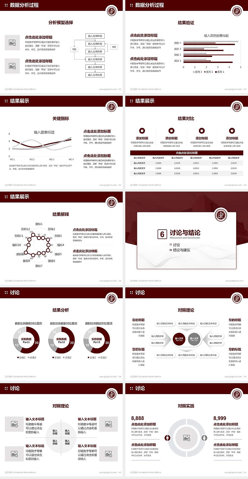 内蒙古建筑职业技术学院论文答辩标准PPT模板4:3格式幻灯片预览图5