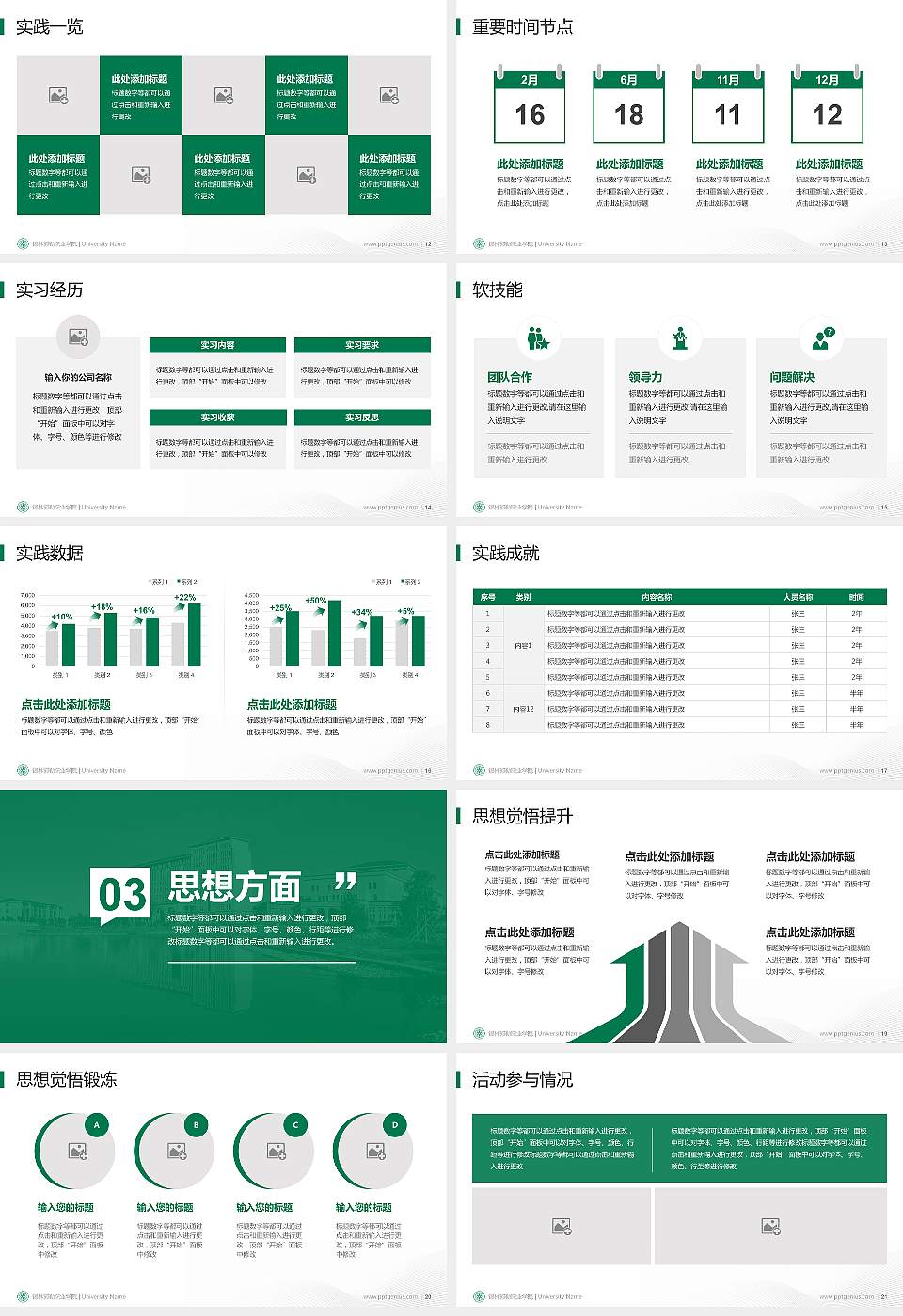 锡林郭勒职业学院专用国家奖学金答辩PPT模板16:9格式幻灯片预览图3