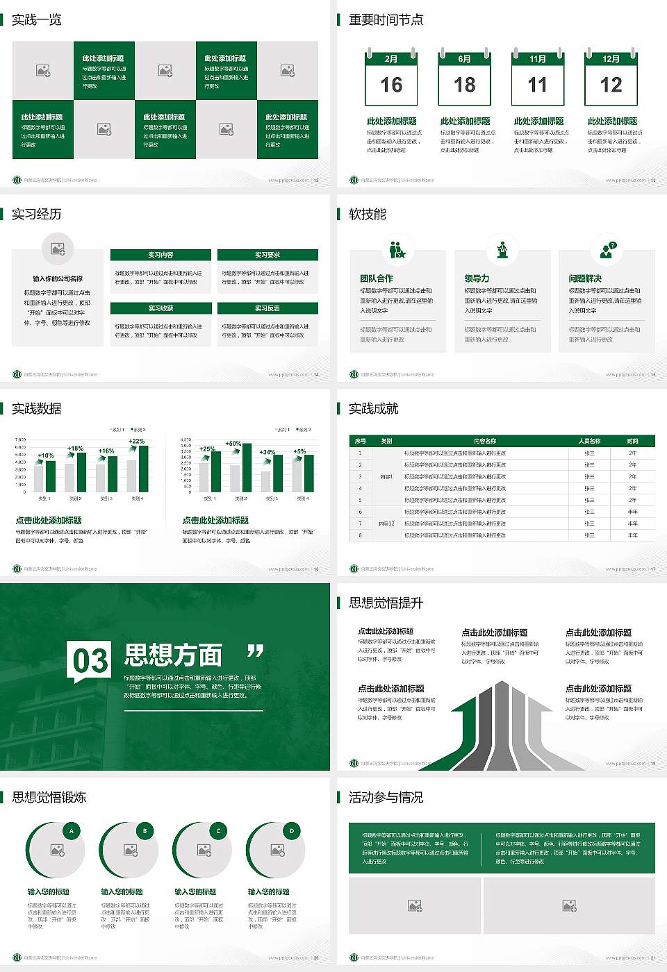内蒙古鸿德文理学院专用国家奖学金答辩PPT模板16:9格式幻灯片预览图3