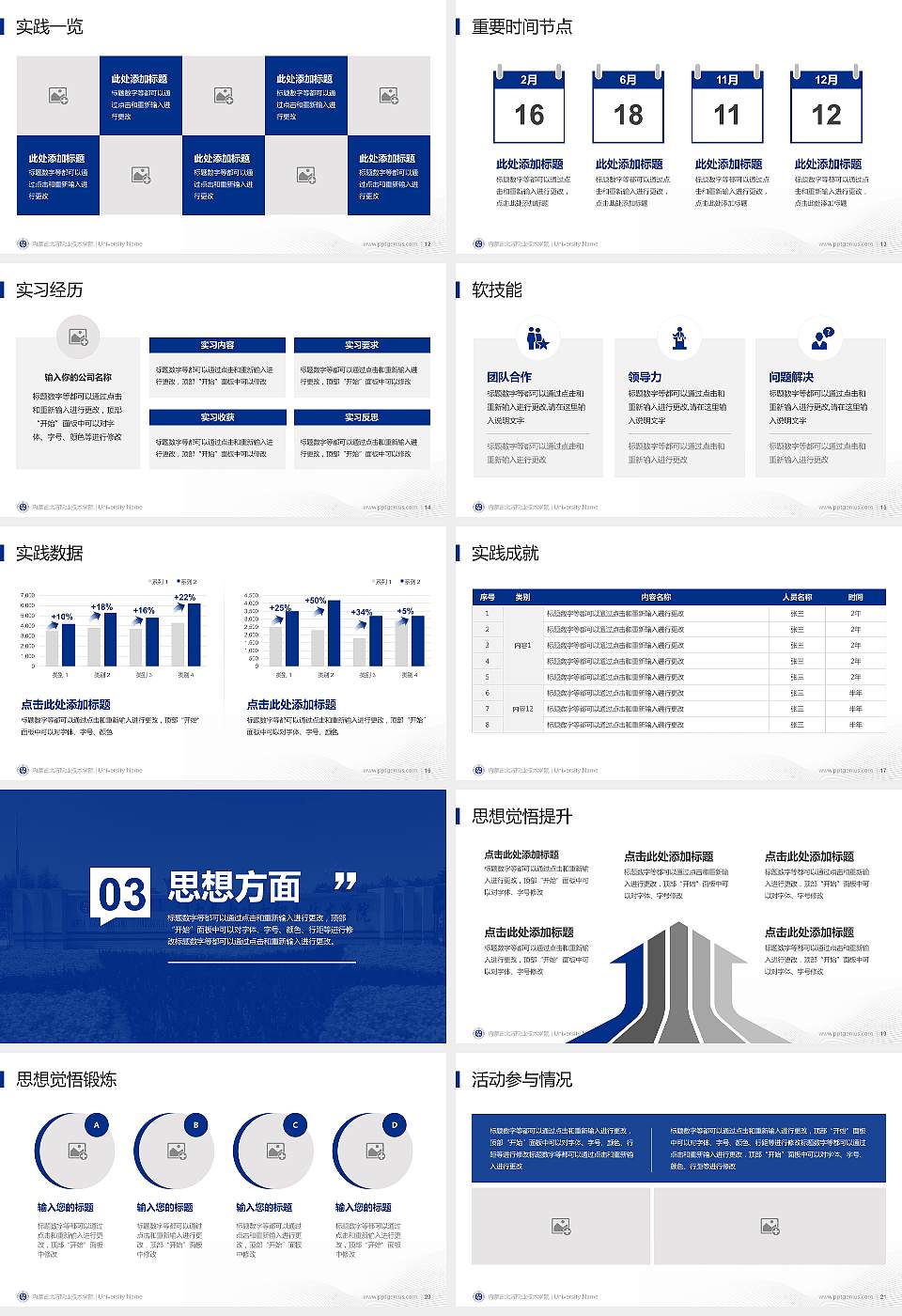 内蒙古北方职业技术学院专用国家奖学金答辩PPT模板16:9格式幻灯片预览图3