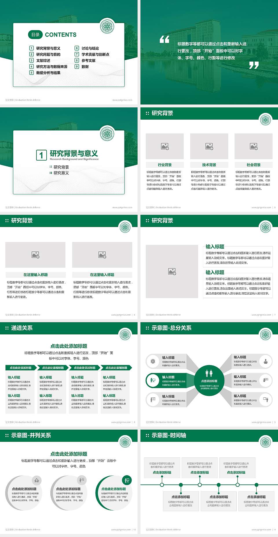 锡林郭勒职业学院论文答辩标准PPT模板4:3格式幻灯片预览图2
