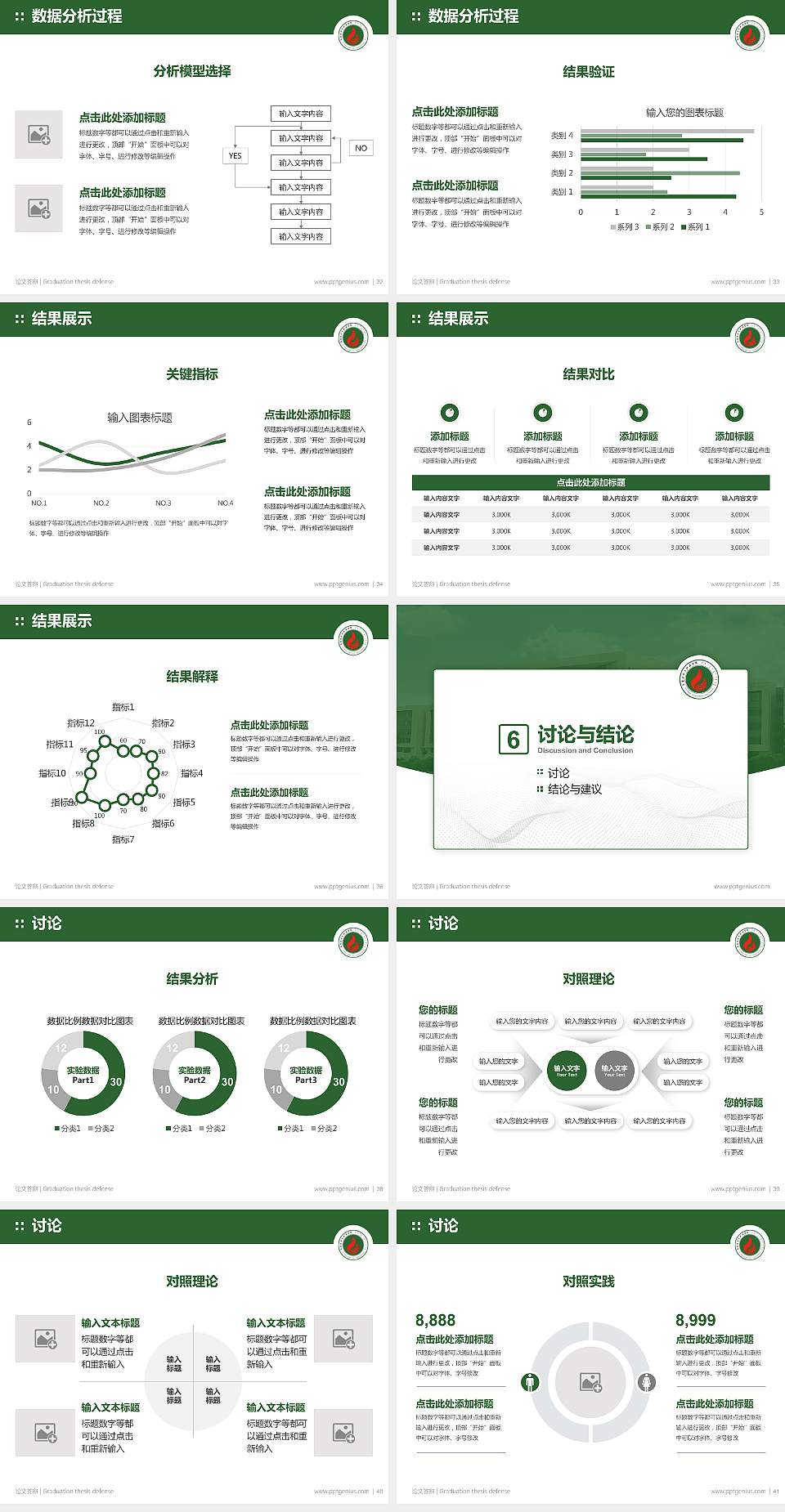 内蒙古化工职业学院论文答辩标准PPT模板4:3格式幻灯片预览图5
