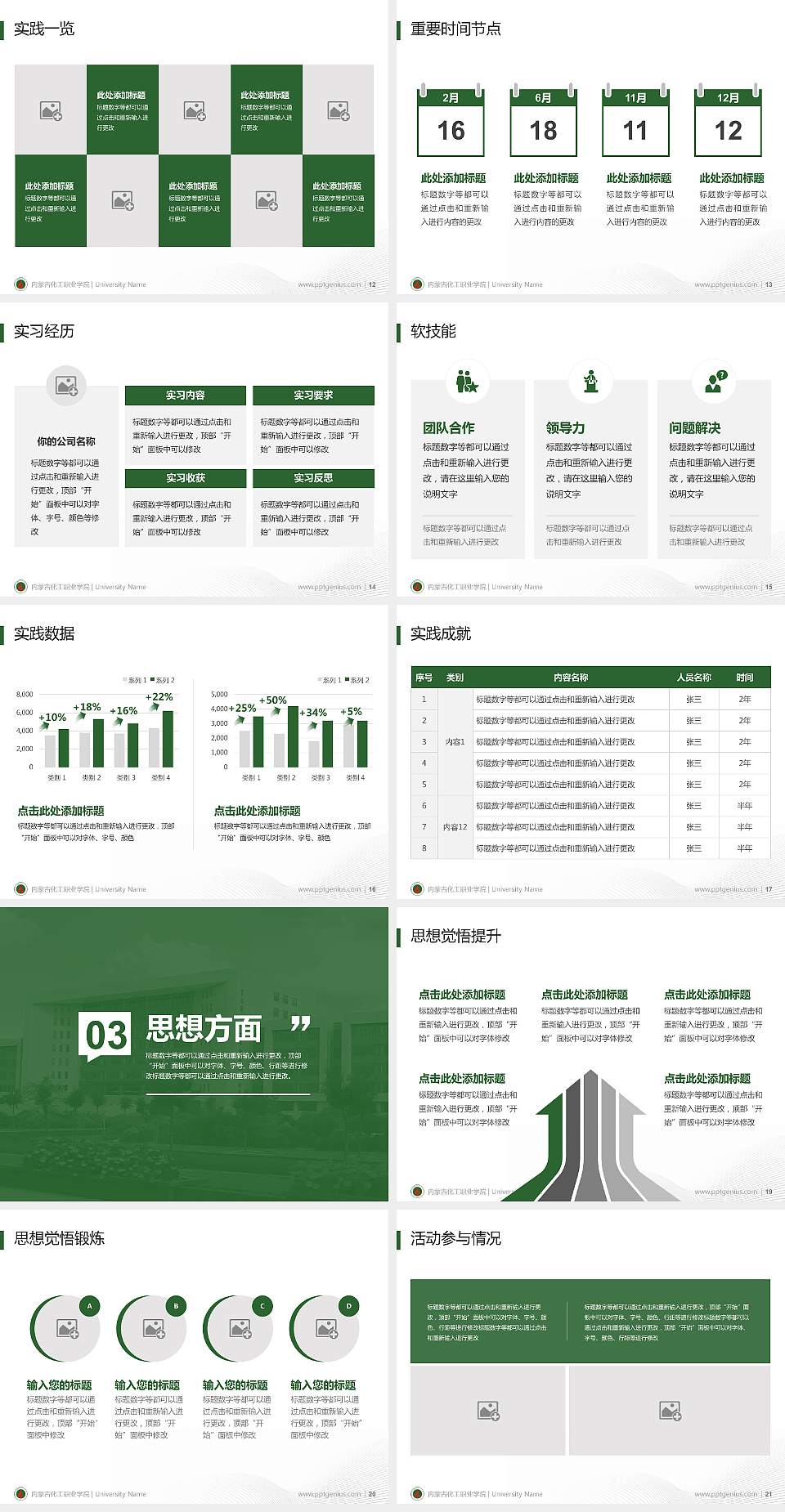 内蒙古化工职业学院专用国家奖学金答辩PPT模板4:3格式幻灯片预览图3