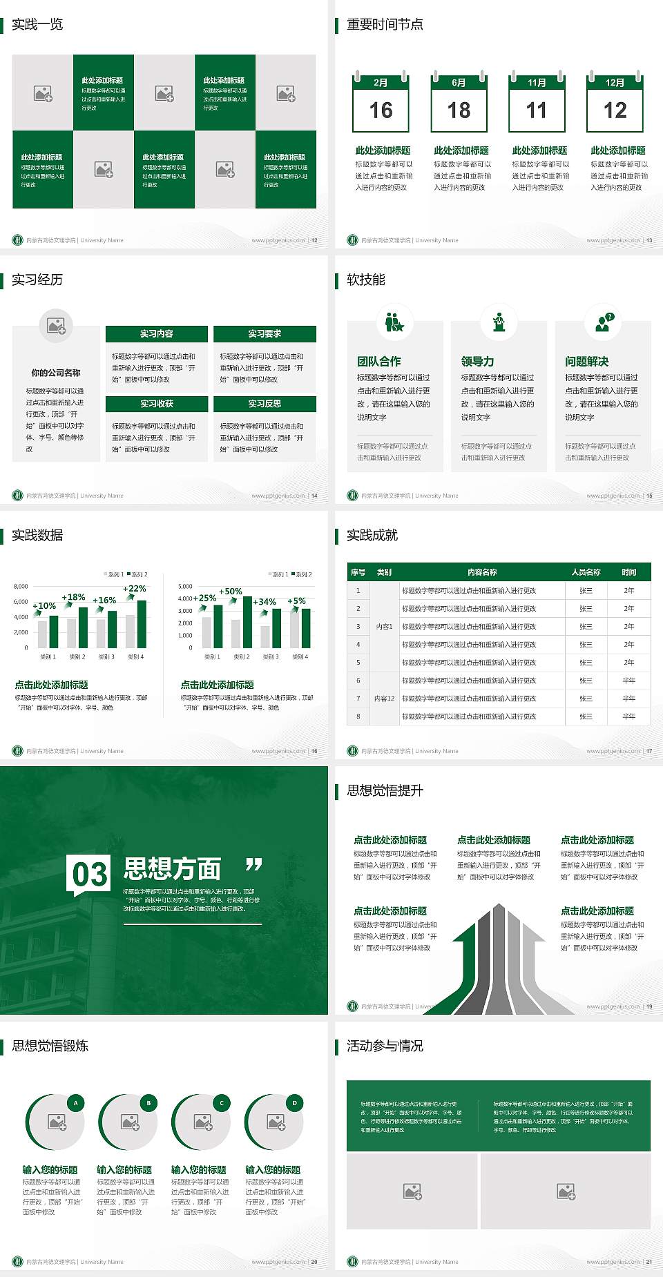 内蒙古鸿德文理学院专用国家奖学金答辩PPT模板4:3格式幻灯片预览图3