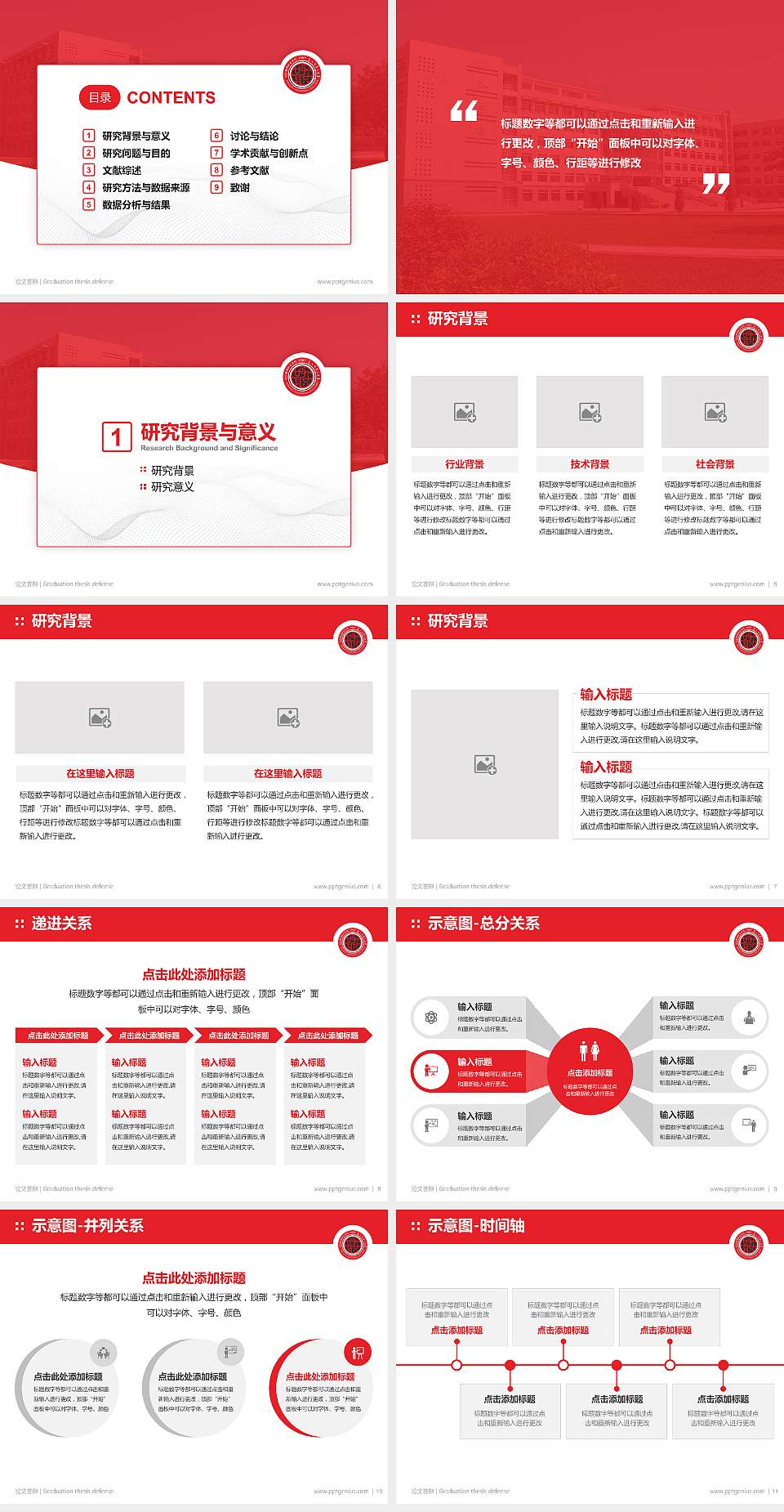 呼和浩特职业学院论文答辩标准PPT模板4:3格式幻灯片预览图2