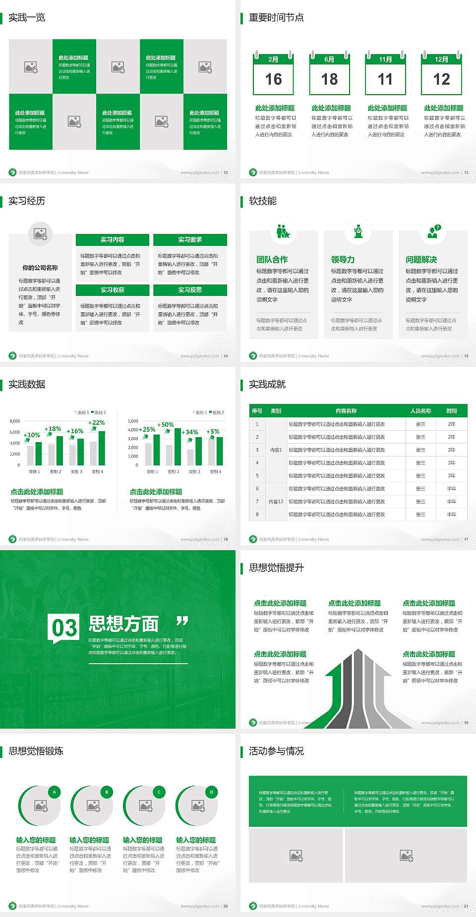 内蒙古美术职业学院专用国家奖学金答辩PPT模板4:3格式幻灯片预览图3
