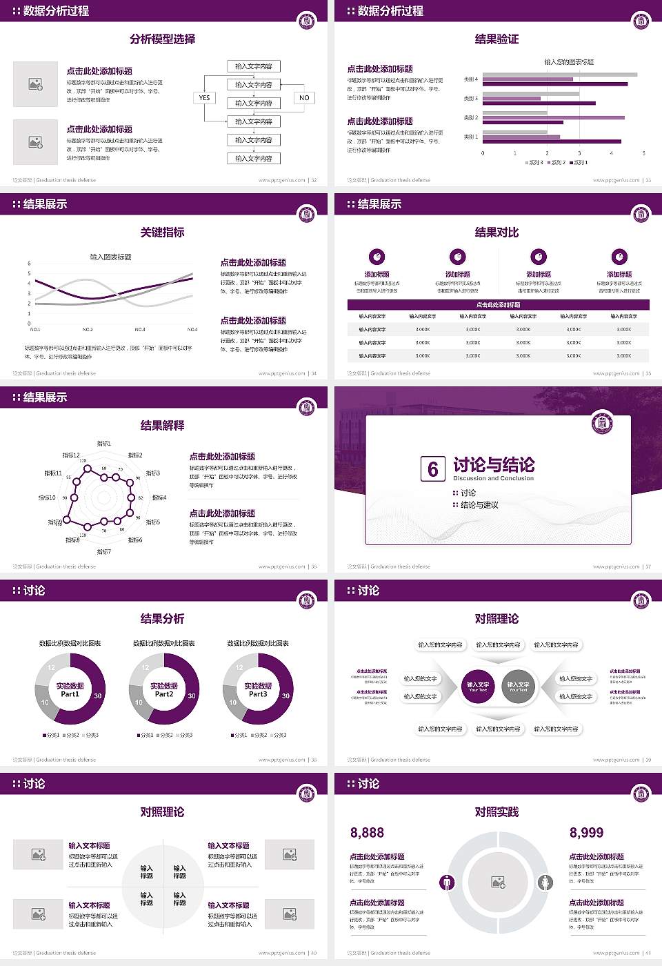 白城师范学院论文答辩标准PPT模板16:9格式幻灯片预览图5