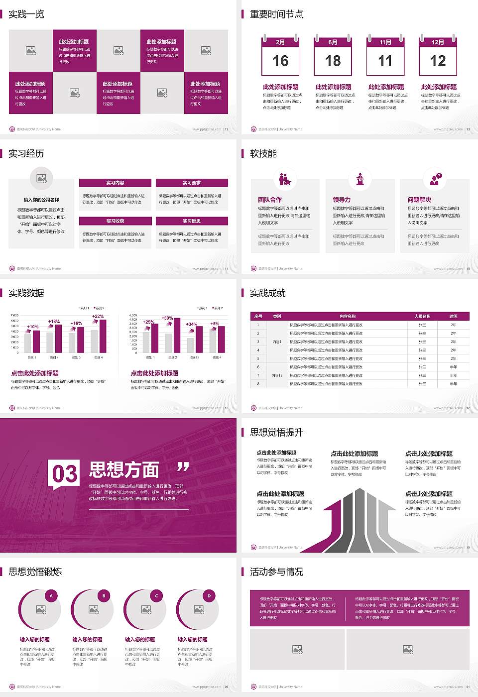 重庆科技大学专用国家奖学金答辩PPT模板16:9格式幻灯片预览图3