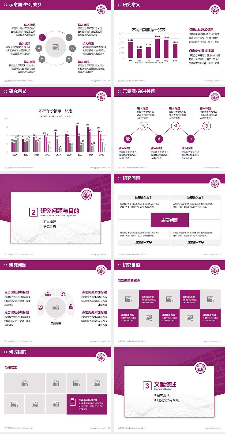 重庆科技大学论文答辩标准PPT模板4:3格式幻灯片预览图3