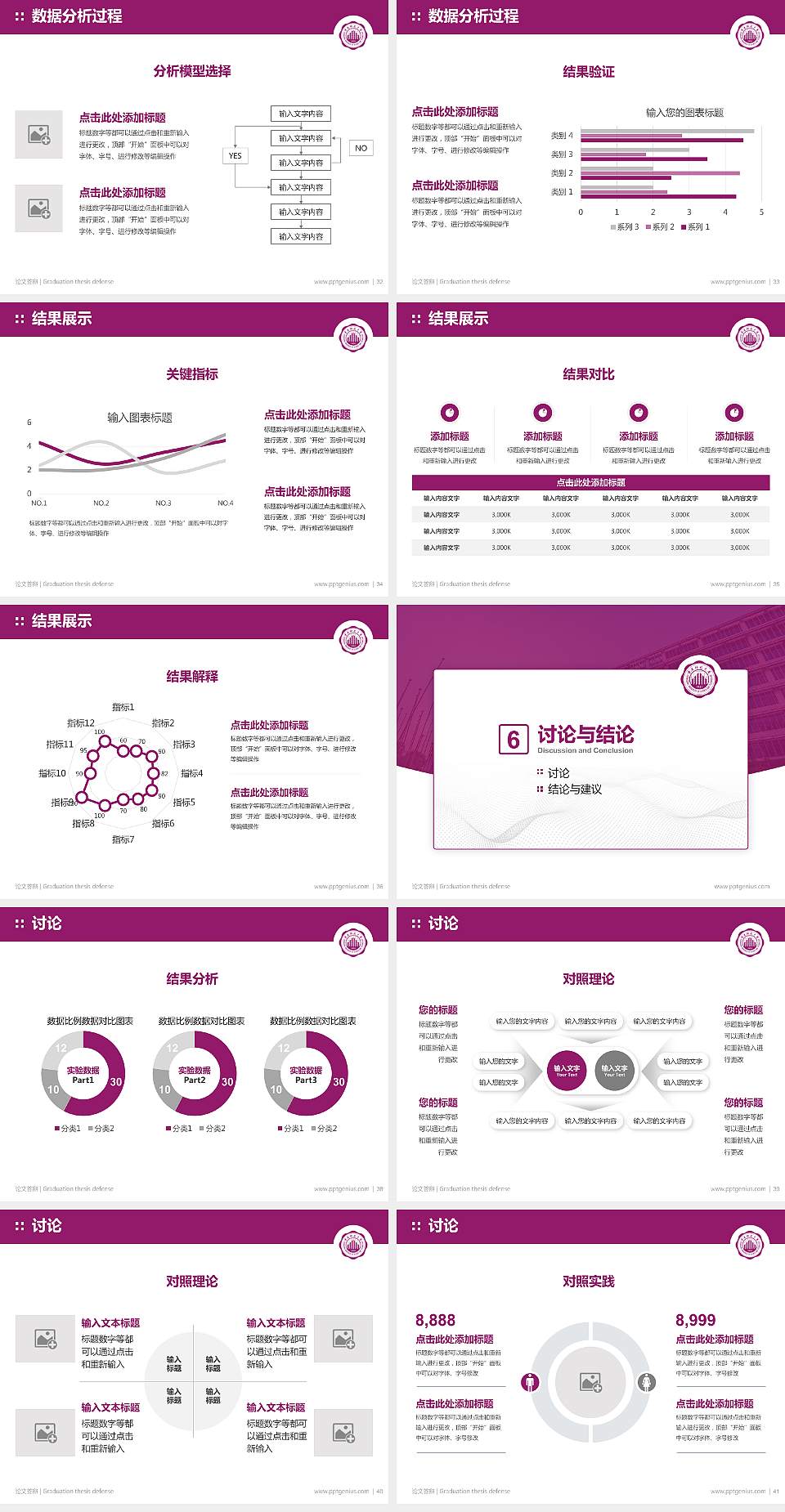 重庆科技大学论文答辩标准PPT模板4:3格式幻灯片预览图5