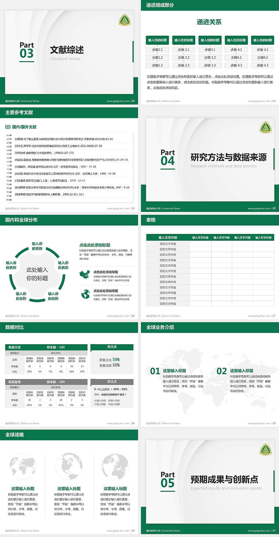 重庆邮电大学硕士研究生/本科生毕业论文答辩/开题报告通用PPT模板下载4:3格式幻灯片预览图4