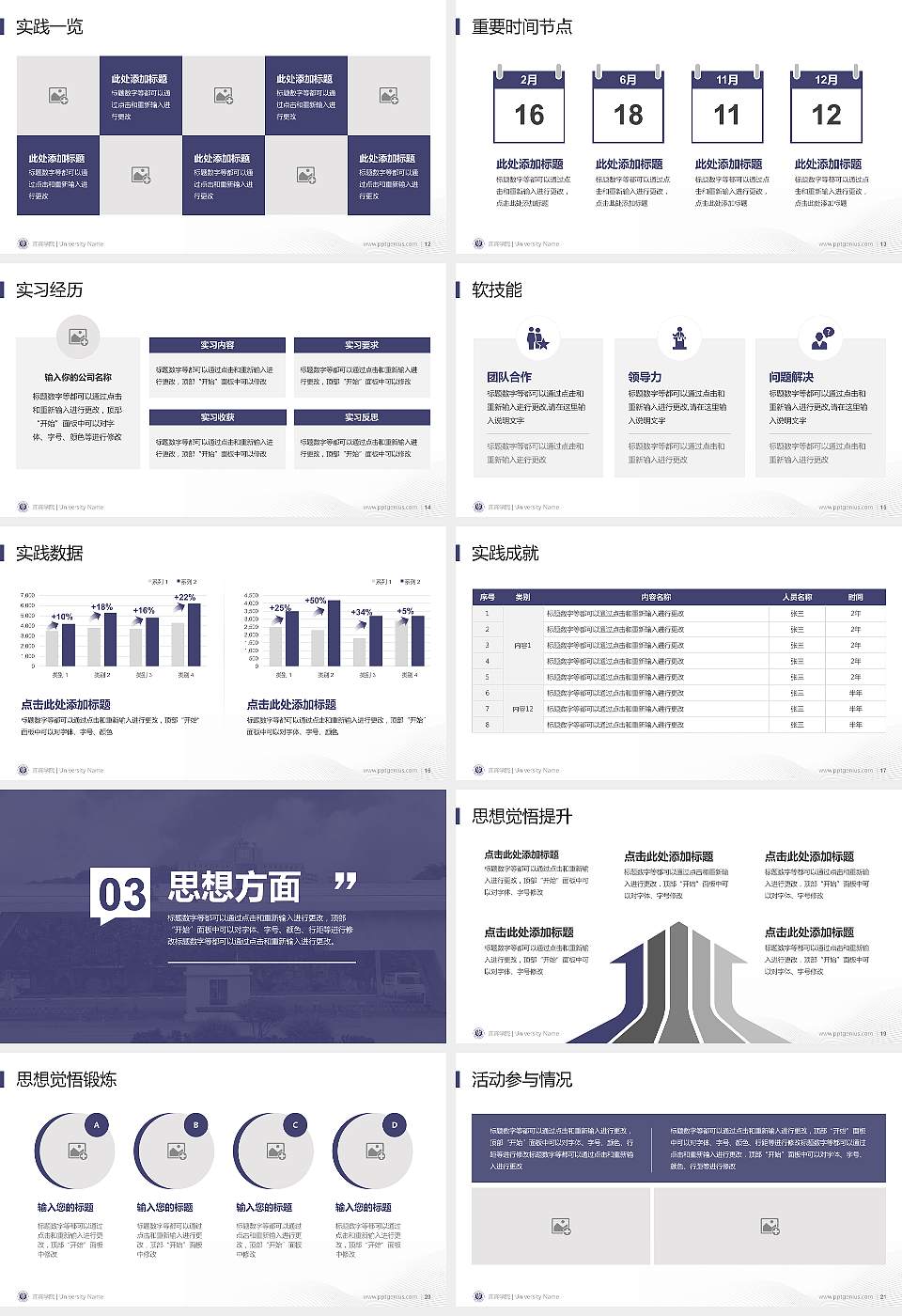宜宾学院专用国家奖学金答辩PPT模板16:9格式幻灯片预览图3