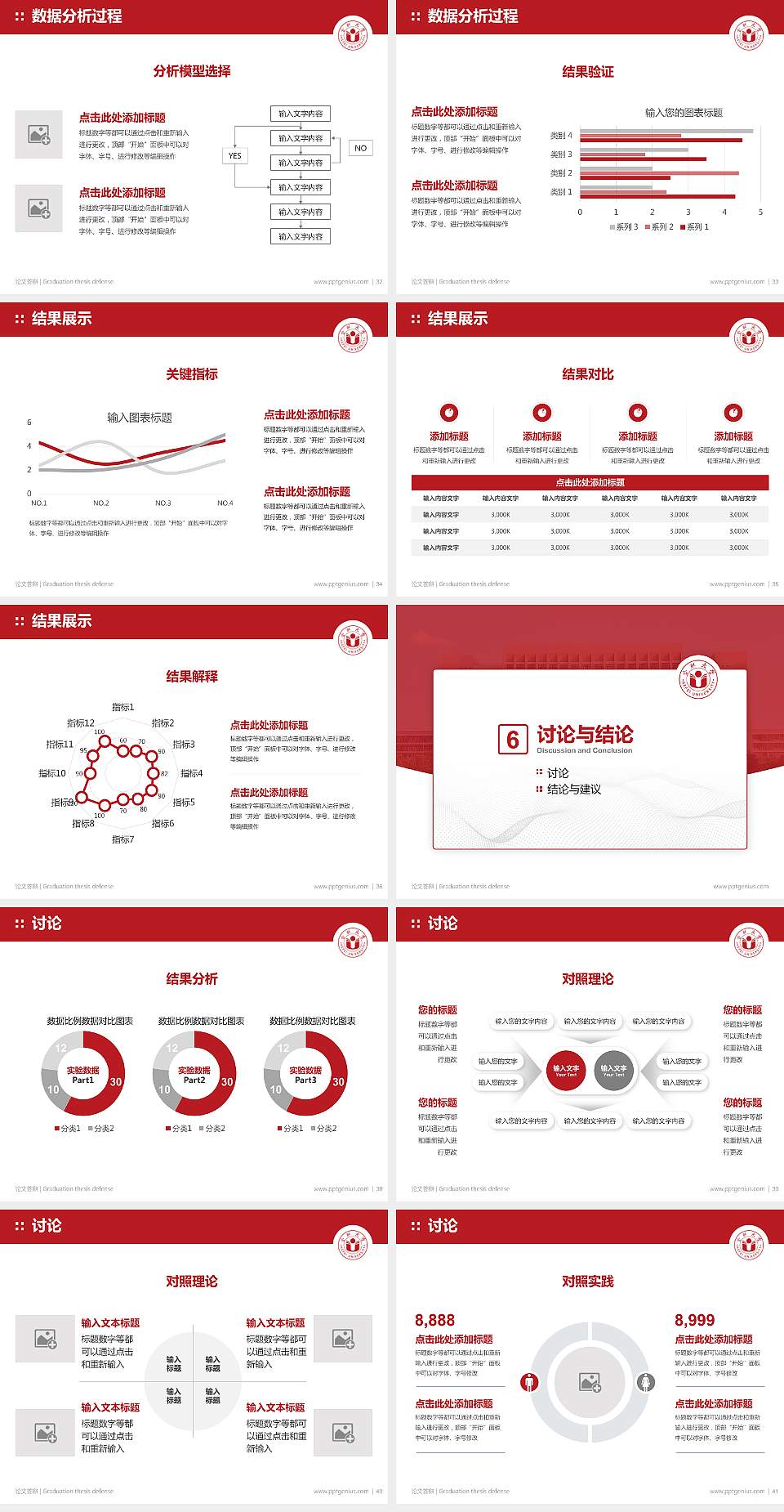 合肥大学论文答辩标准PPT模板4:3格式幻灯片预览图5