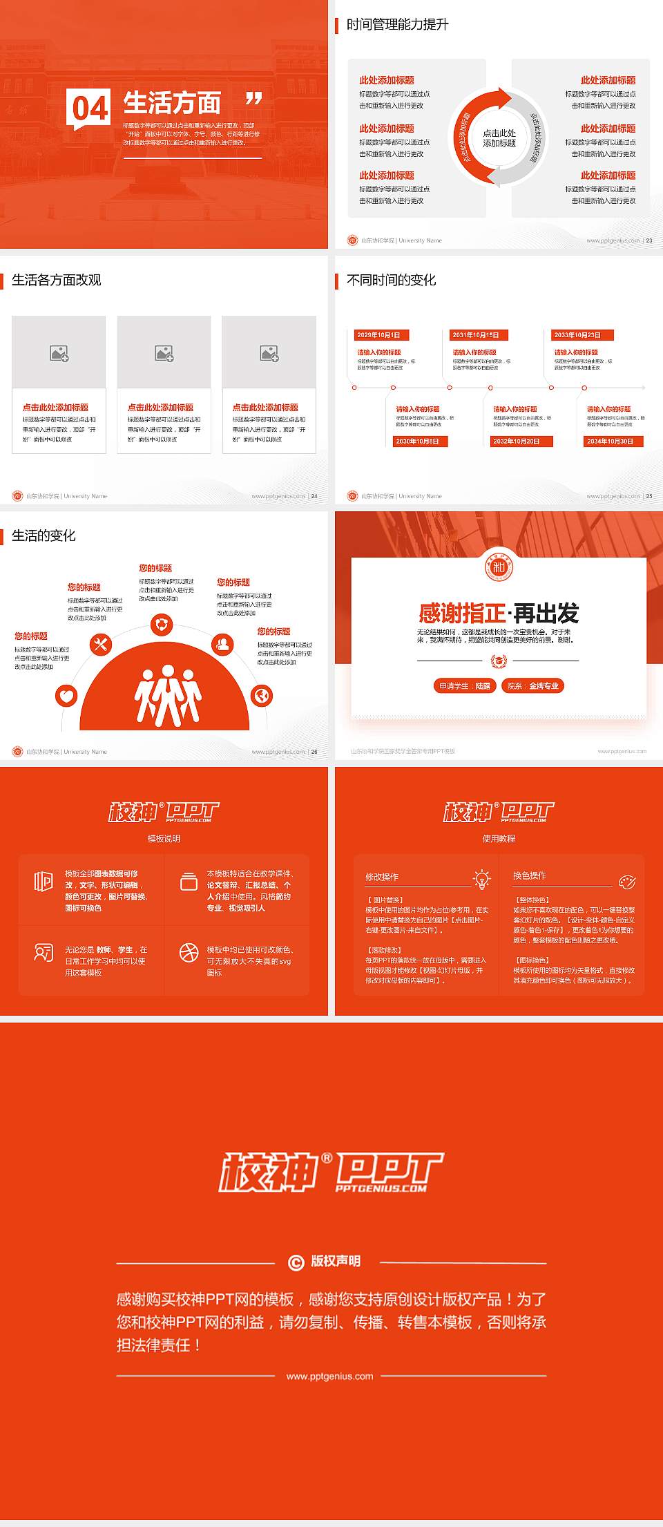 山东协和学院专用国家奖学金答辩PPT模板4:3格式幻灯片预览图4