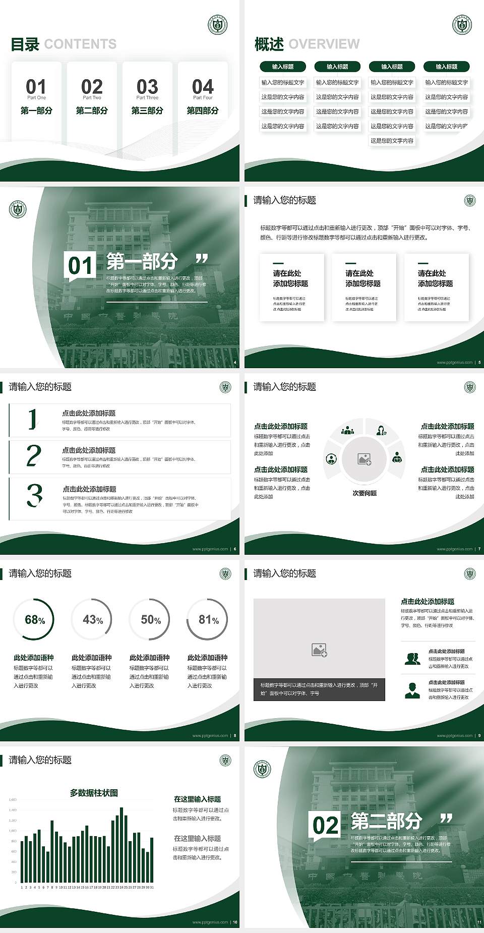 中国中医科学院专题讲座/学术交流会PPT模板下载4:3格式幻灯片预览图2