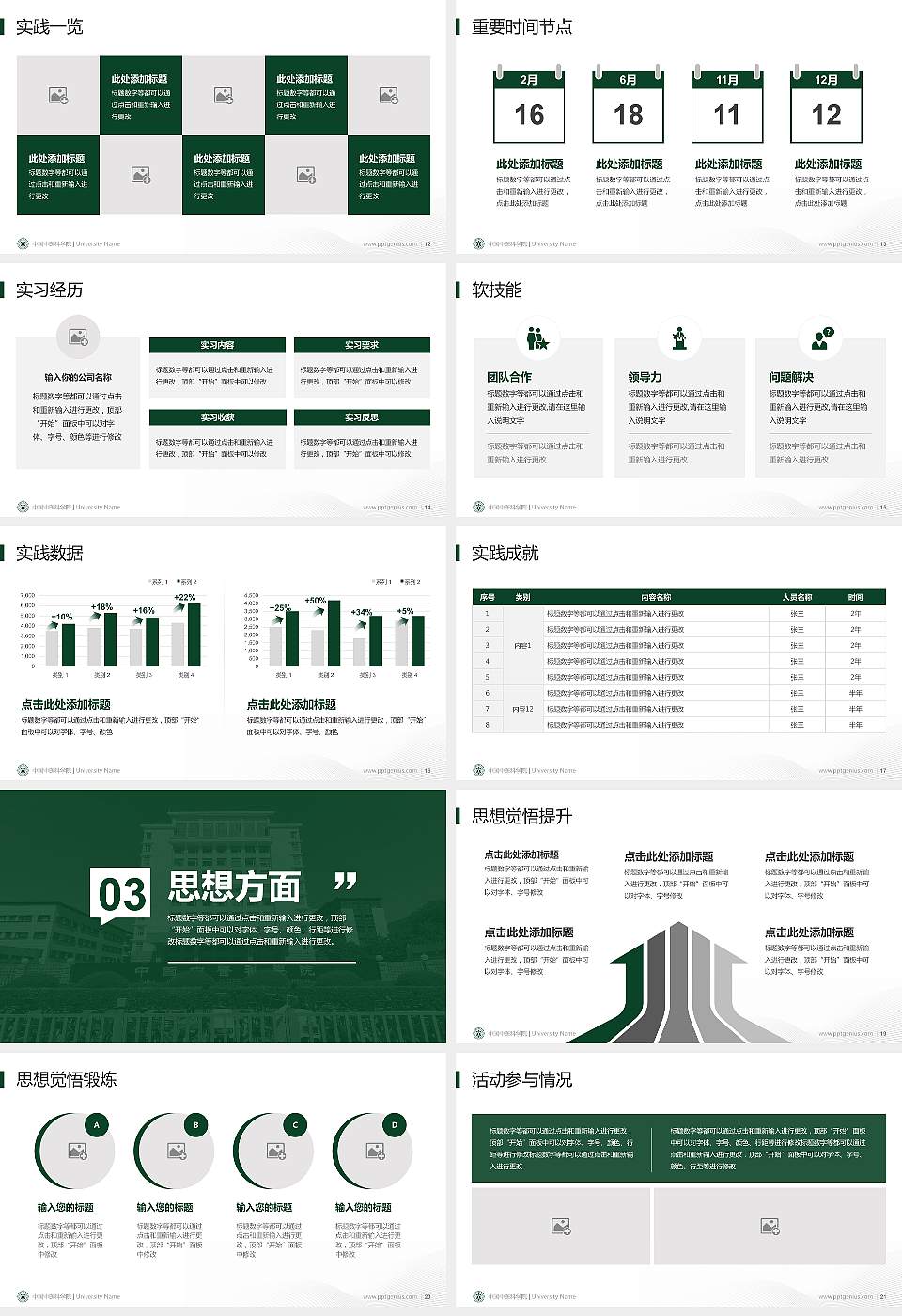 中国中医科学院专用国家奖学金答辩PPT模板16:9格式幻灯片预览图3