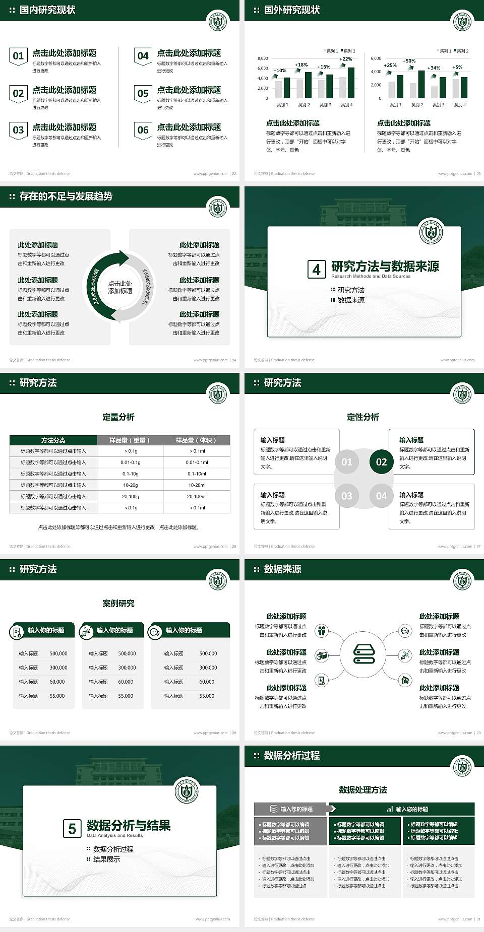 中国中医科学院论文答辩标准PPT模板4:3格式幻灯片预览图4
