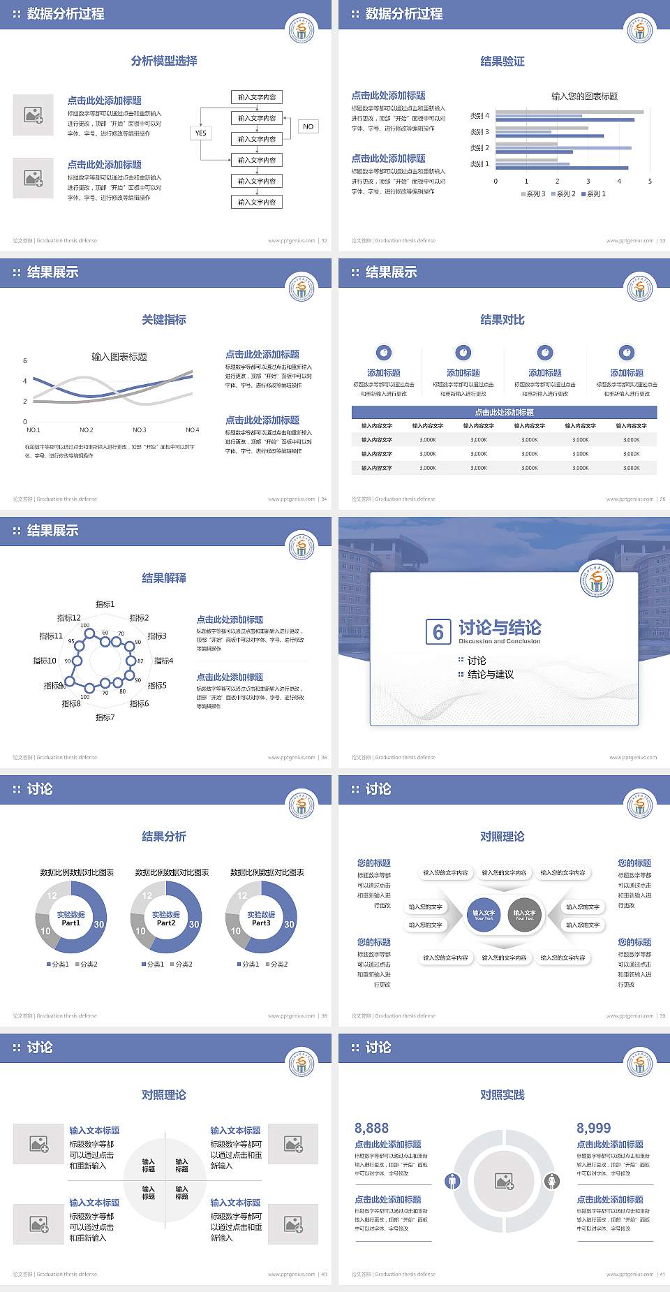 西南科技大学论文答辩标准PPT模板4:3格式幻灯片预览图5