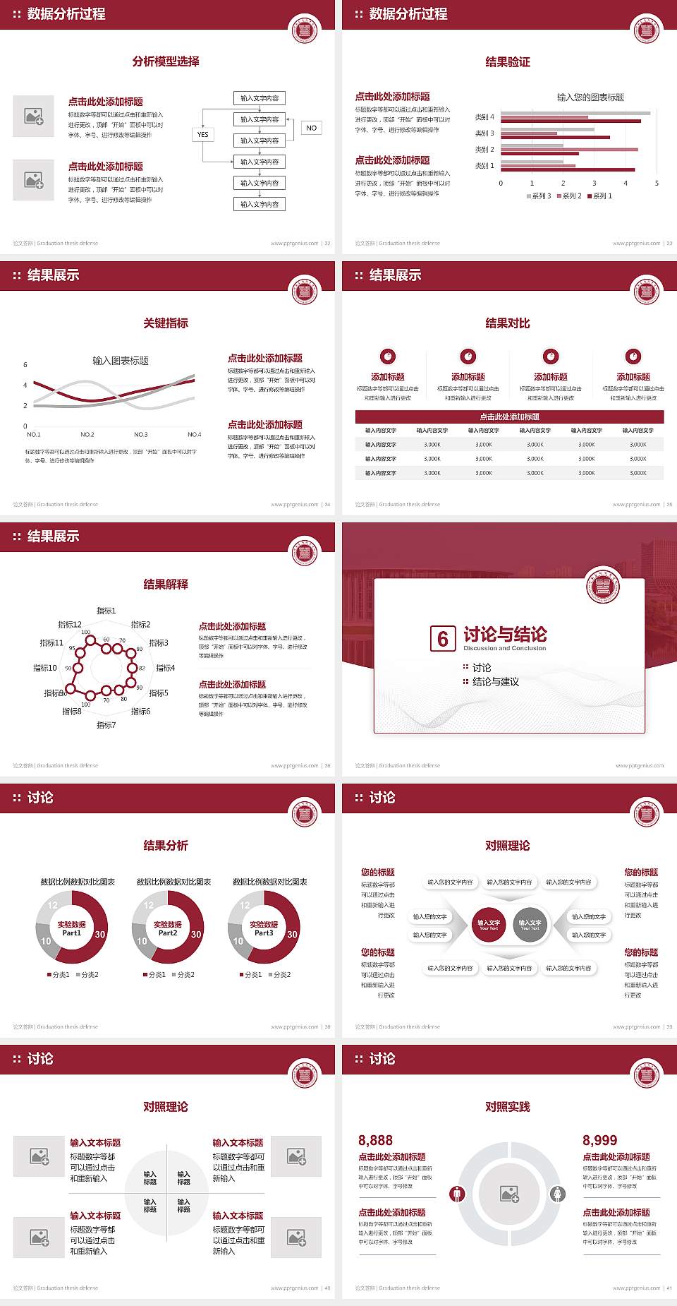 河南艺术职业学院论文答辩标准PPT模板4:3格式幻灯片预览图5
