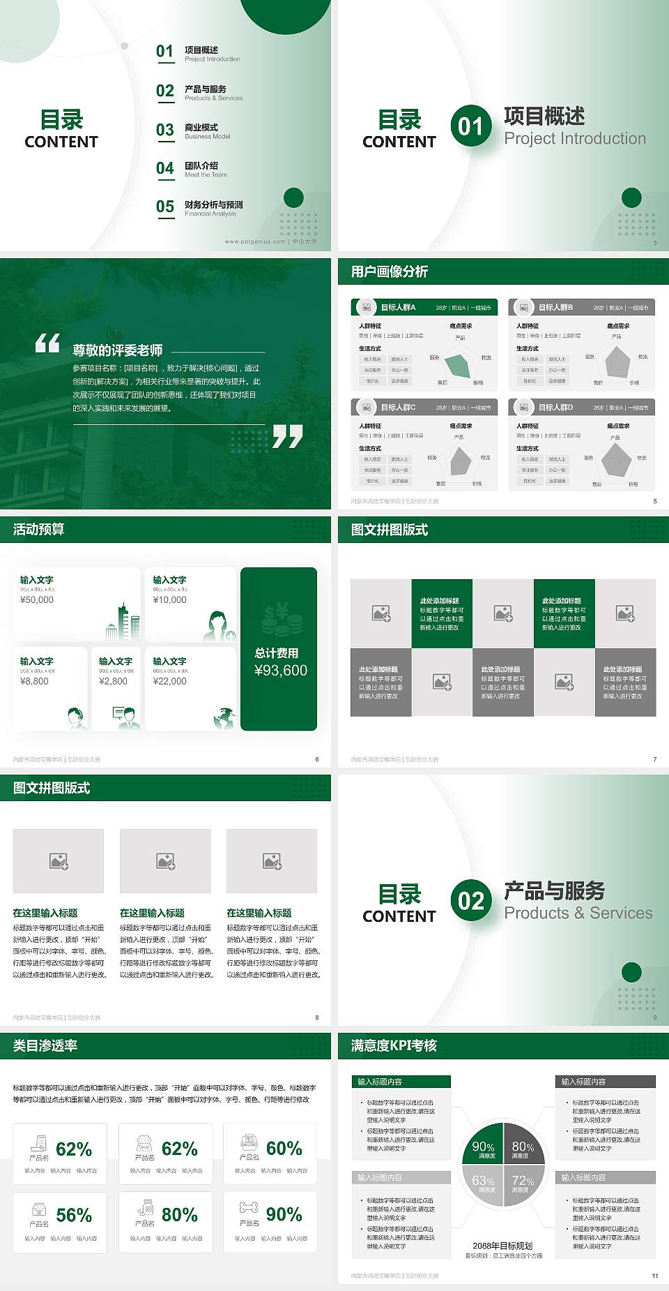 内蒙古鸿德文理学院全国大学生创新创业大赛计划书PPT模板4:3格式幻灯片预览图2