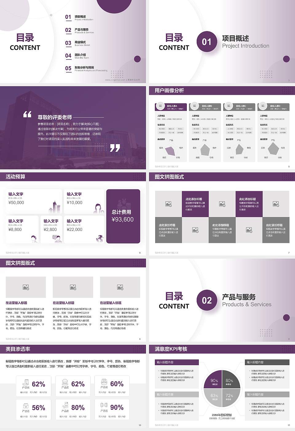 香港中文大学全国大学生创新创业大赛计划书PPT模板16:9格式幻灯片预览图2