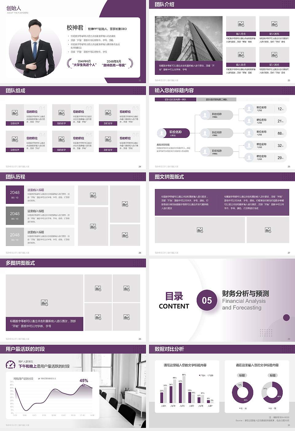 香港中文大学全国大学生创新创业大赛计划书PPT模板16:9格式幻灯片预览图4