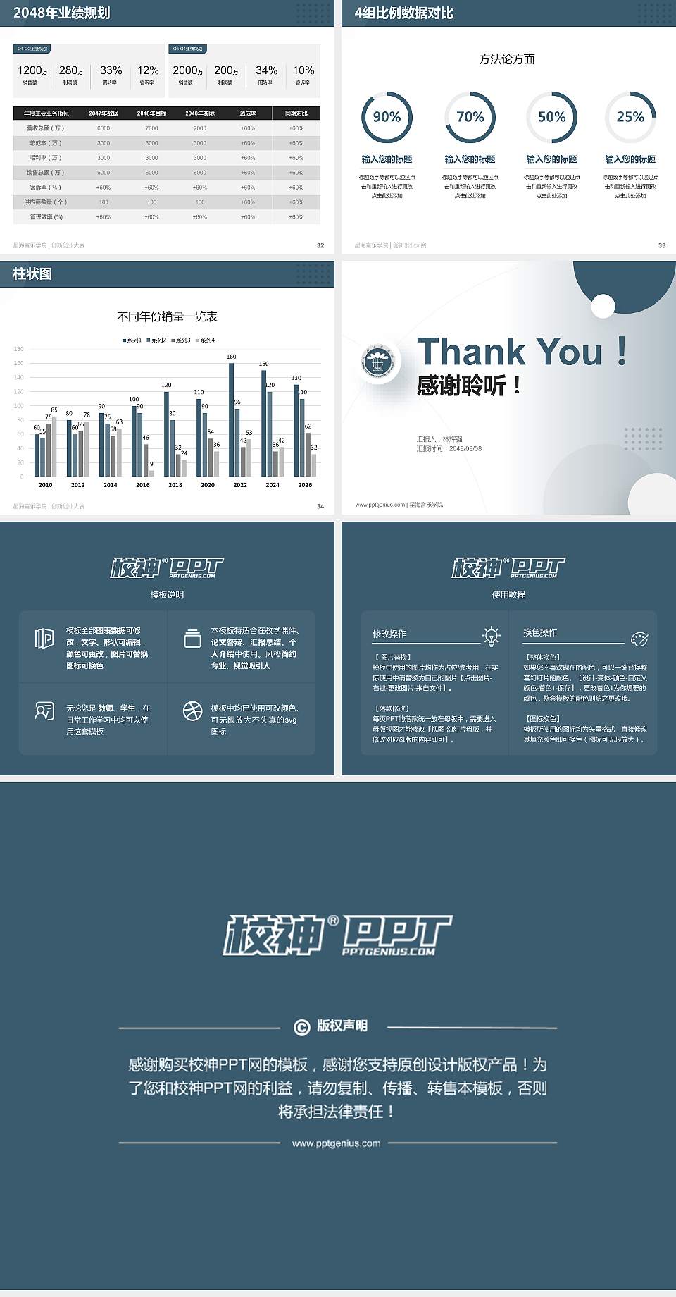 星海音乐学院全国大学生创新创业大赛计划书PPT模板4:3格式幻灯片预览图5