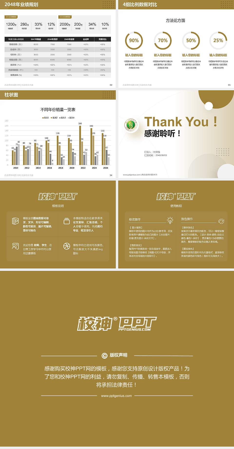 西北农林科技大学全国大学生创新创业大赛计划书PPT模板4:3格式幻灯片预览图5