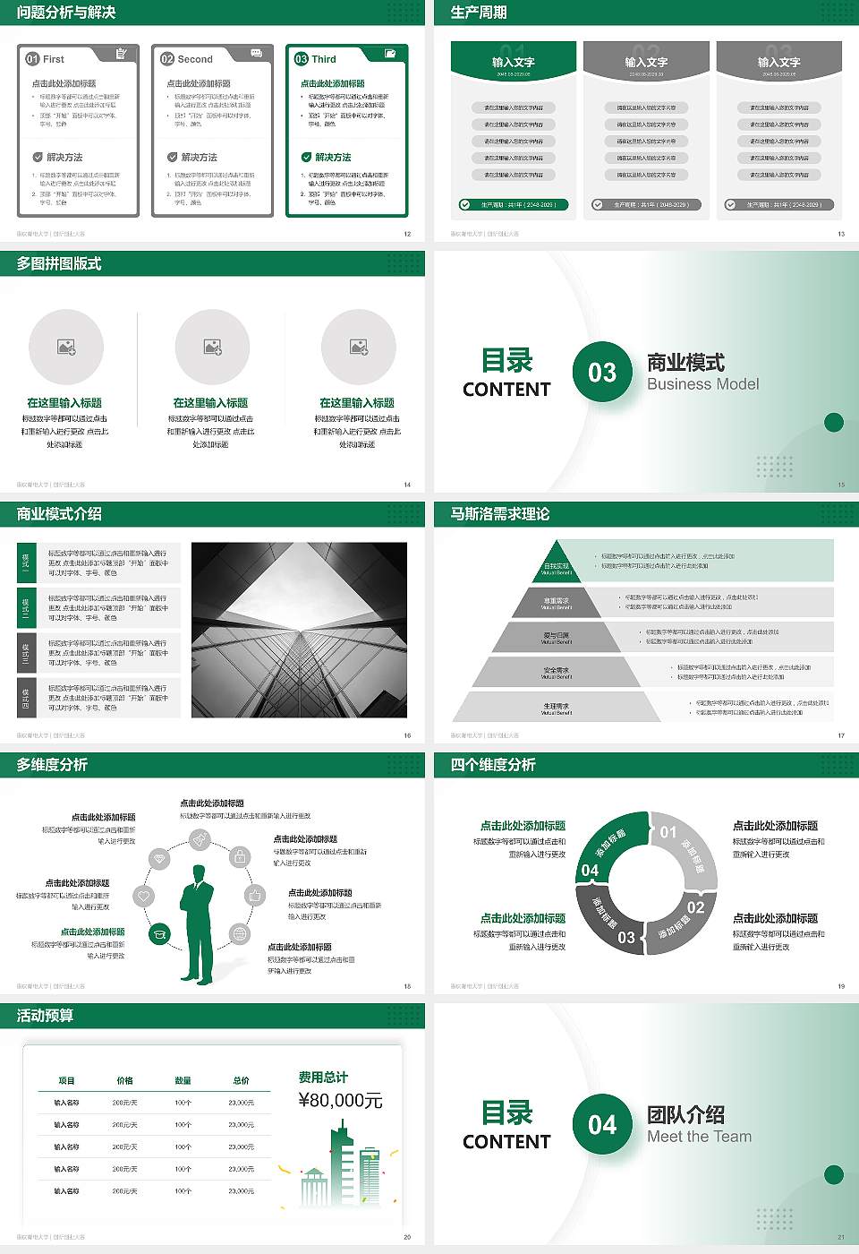 重庆邮电大学全国大学生创新创业大赛计划书PPT模板16:9格式幻灯片预览图3