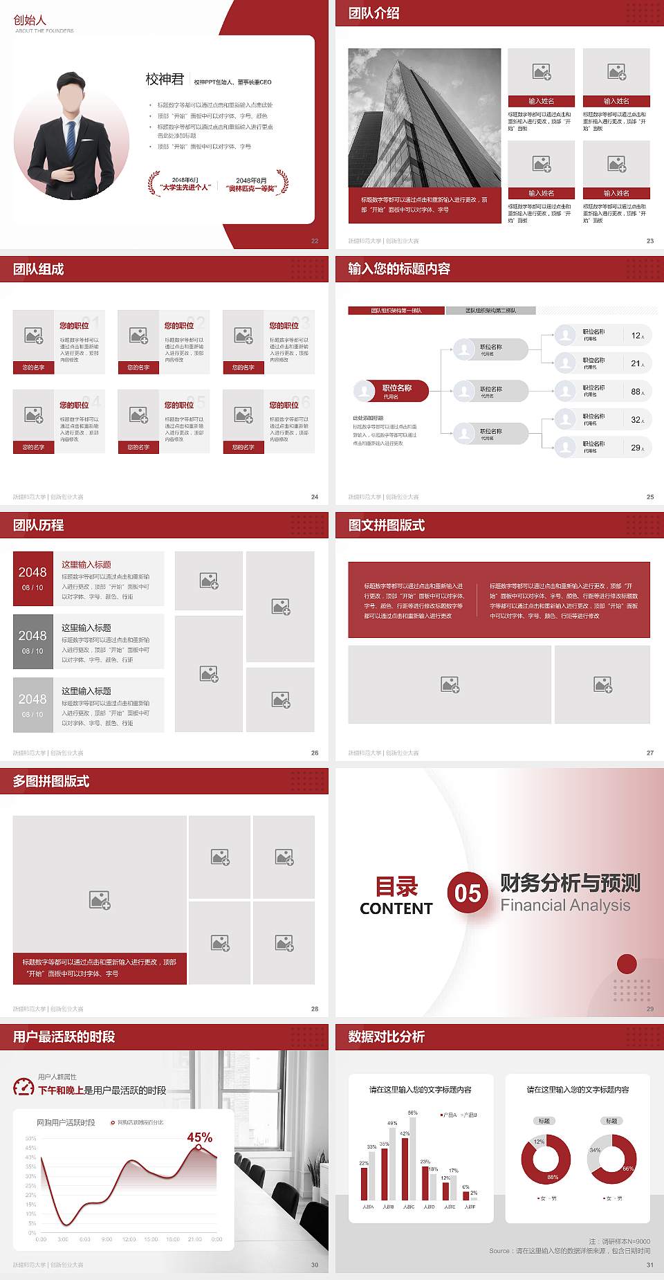新疆师范大学全国大学生创新创业大赛计划书PPT模板4:3格式幻灯片预览图4