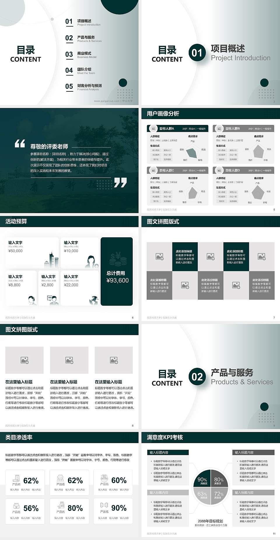 南方科技大学全国大学生创新创业大赛计划书PPT模板4:3格式幻灯片预览图2