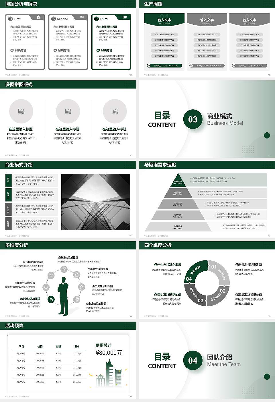 中国中医科学院全国大学生创新创业大赛计划书PPT模板16:9格式幻灯片预览图3