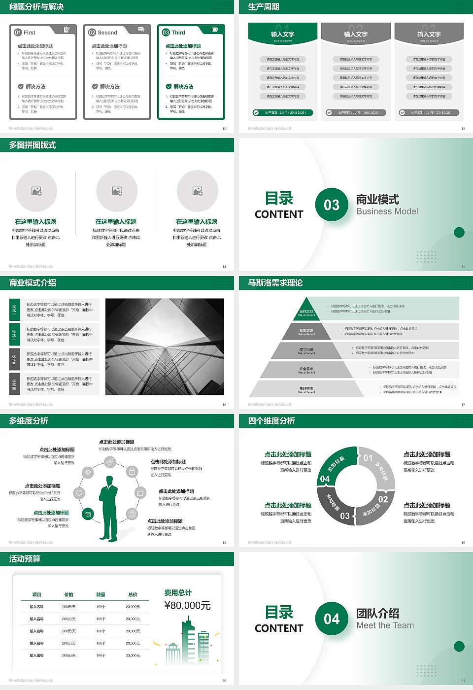 锡林郭勒职业学院全国大学生创新创业大赛计划书PPT模板16:9格式幻灯片预览图3