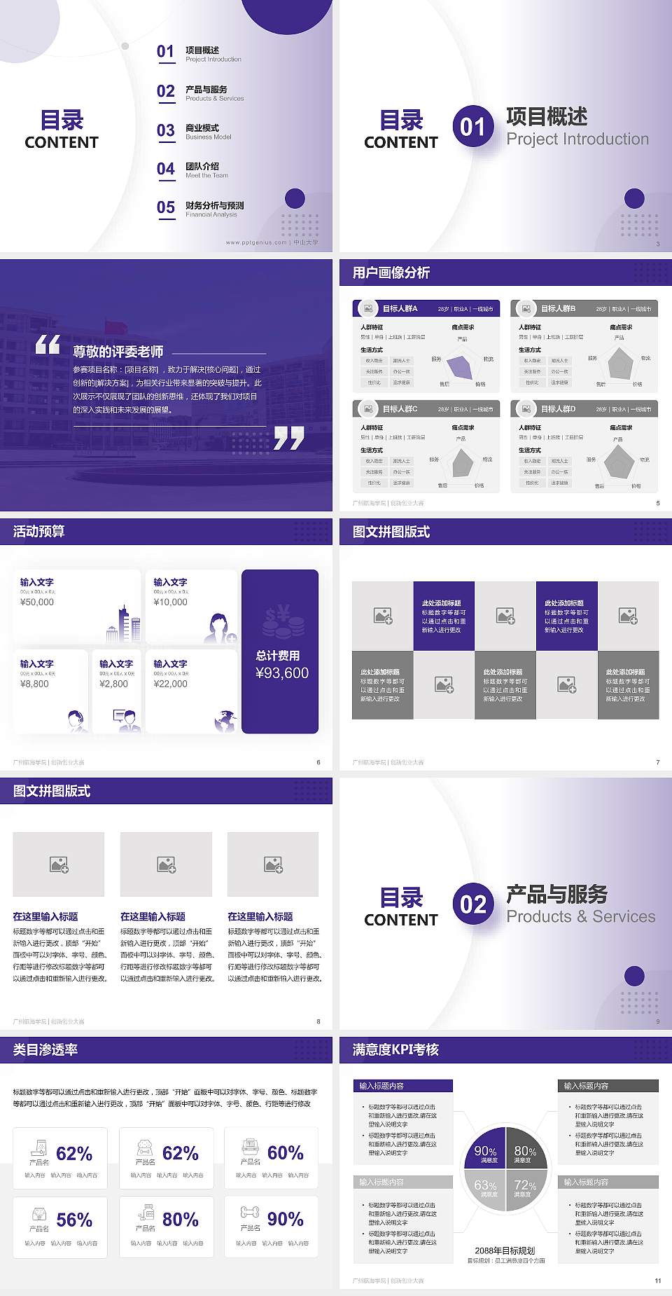 广州航海学院全国大学生创新创业大赛计划书PPT模板4:3格式幻灯片预览图2