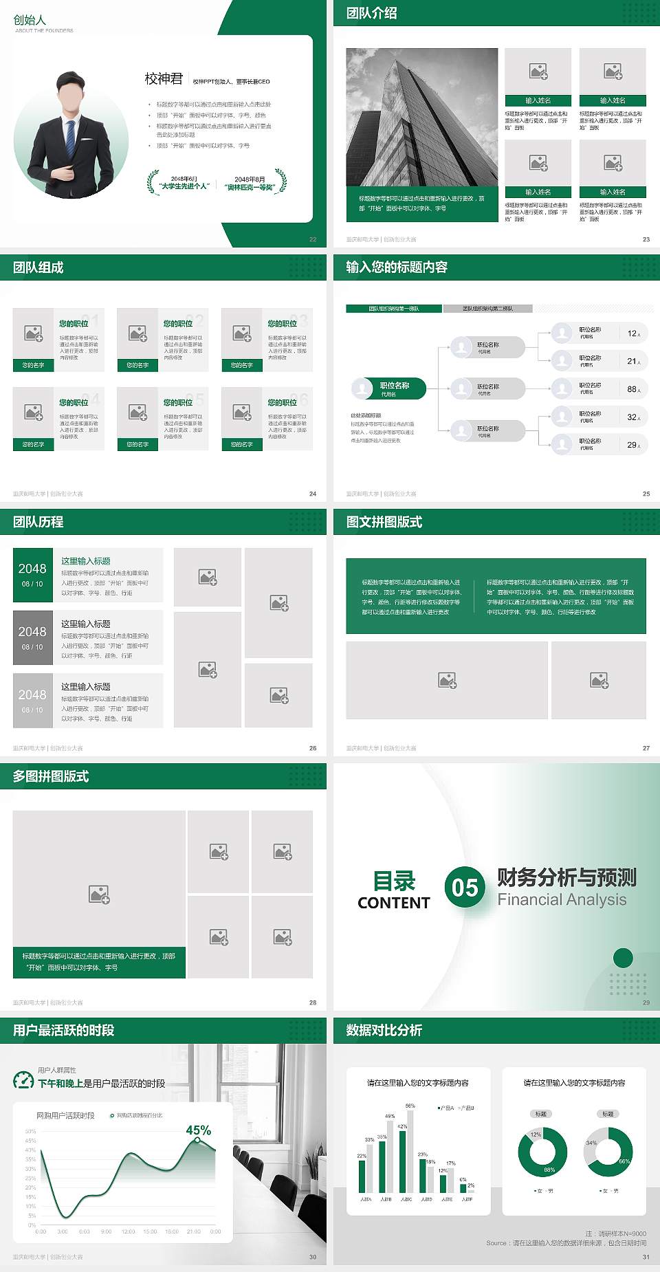 重庆邮电大学全国大学生创新创业大赛计划书PPT模板4:3格式幻灯片预览图4