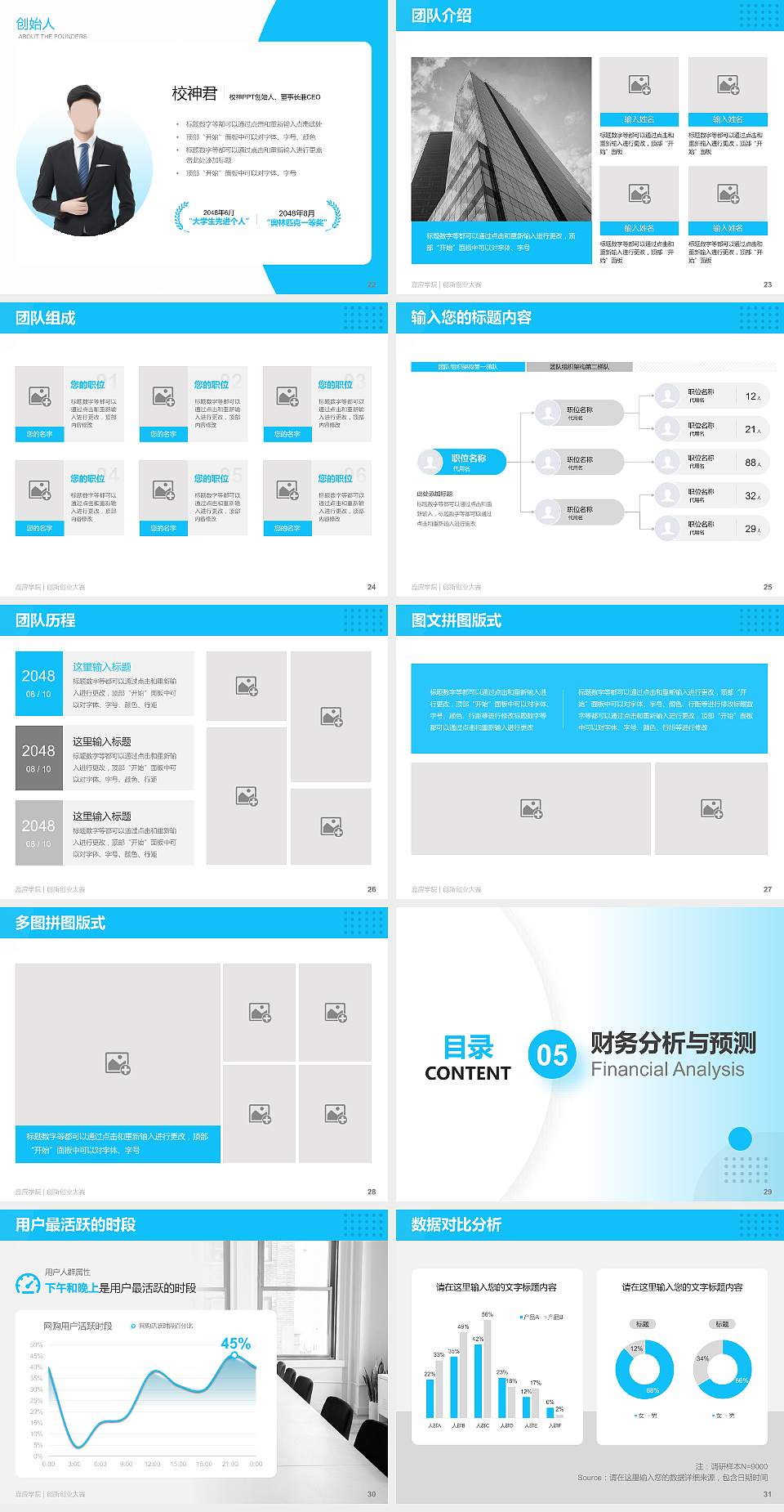 嘉应学院全国大学生创新创业大赛计划书PPT模板4:3格式幻灯片预览图4