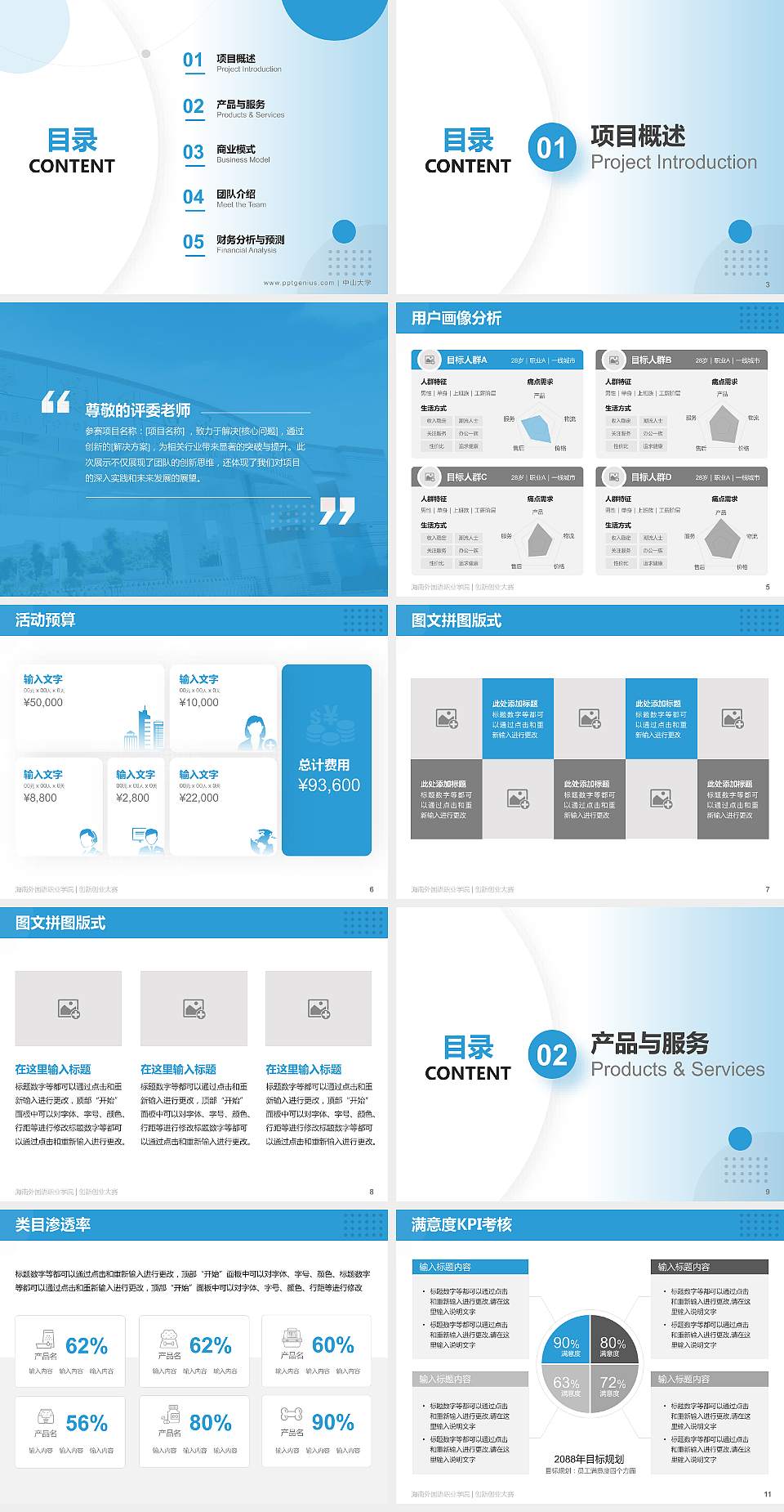 海南外国语职业学院全国大学生创新创业大赛计划书PPT模板4:3格式幻灯片预览图2