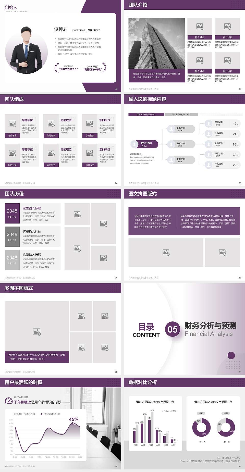 兴安职业技术学院全国大学生创新创业大赛计划书PPT模板4:3格式幻灯片预览图4