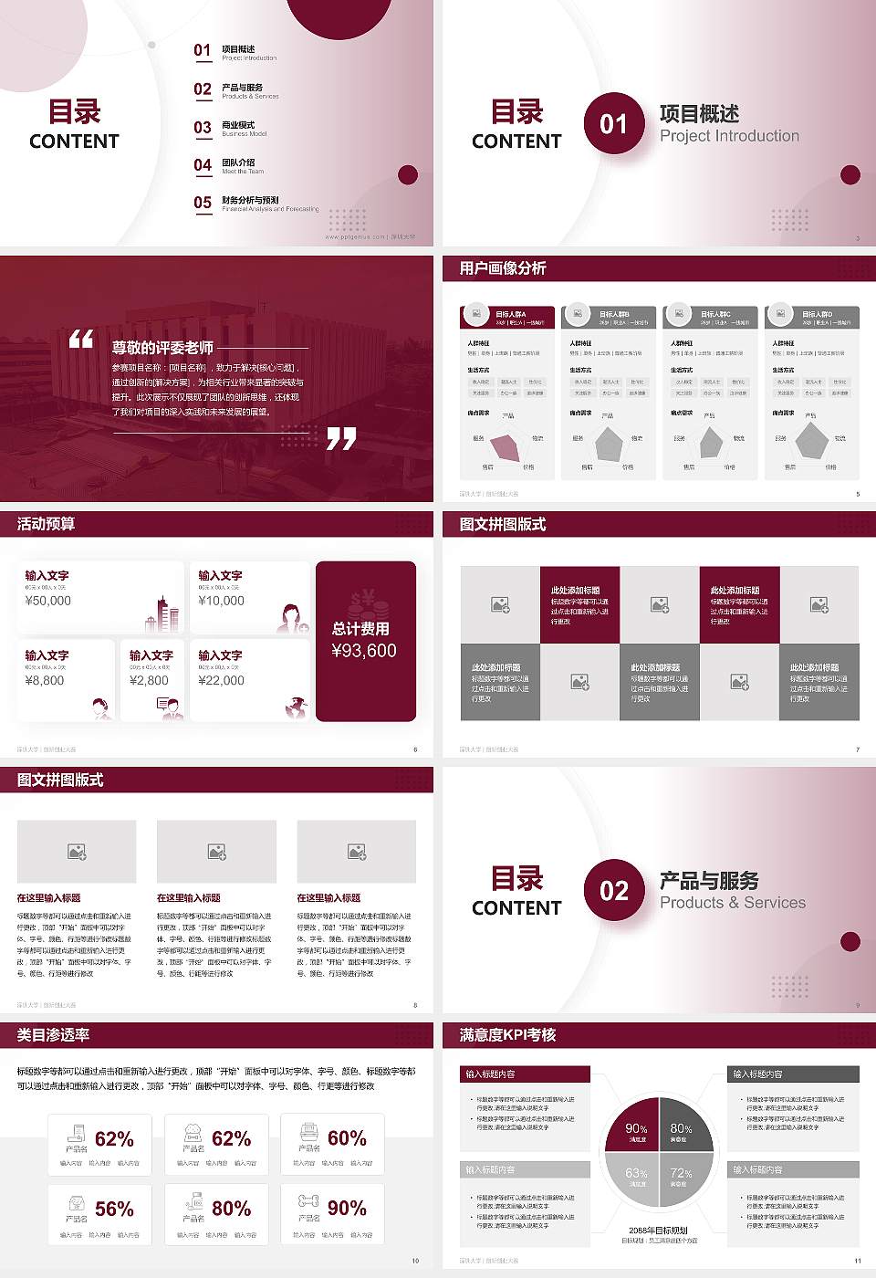 深圳大学全国大学生创新创业大赛计划书PPT模板16:9格式幻灯片预览图2