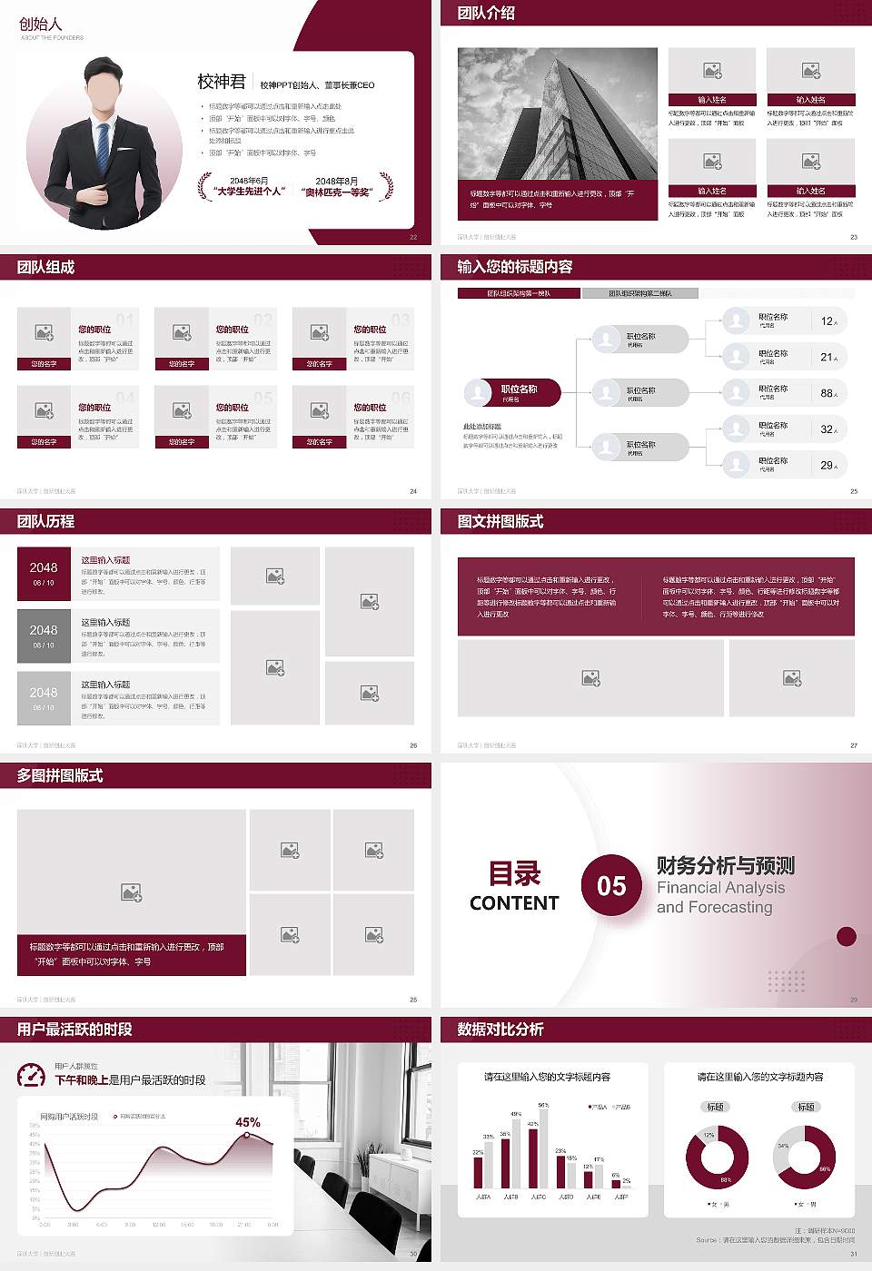 深圳大学全国大学生创新创业大赛计划书PPT模板16:9格式幻灯片预览图4