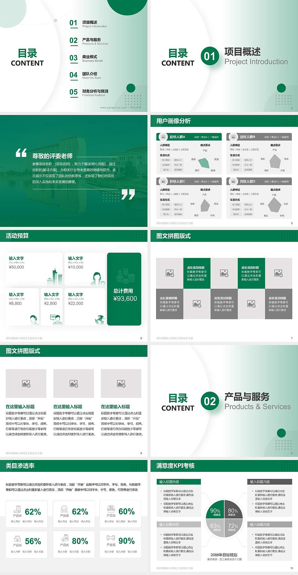 锡林郭勒职业学院全国大学生创新创业大赛计划书PPT模板4:3格式幻灯片预览图2